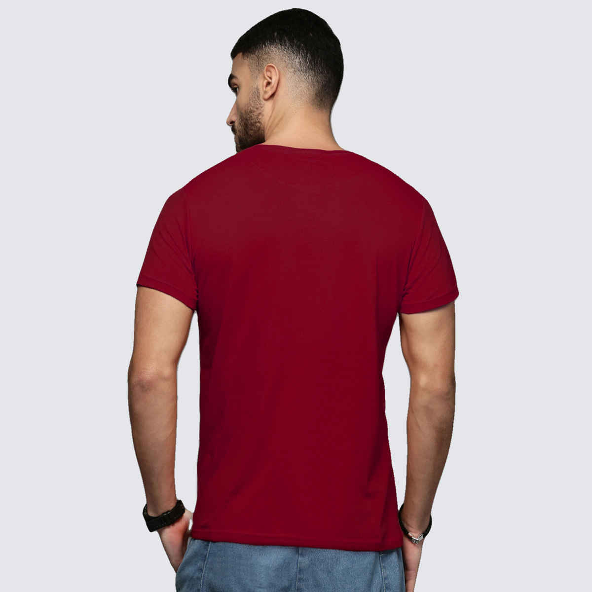 ACTIMAXX Men's Where Comfort Meets Performance Cozi Round Neck T-Shirt | Maroon - S