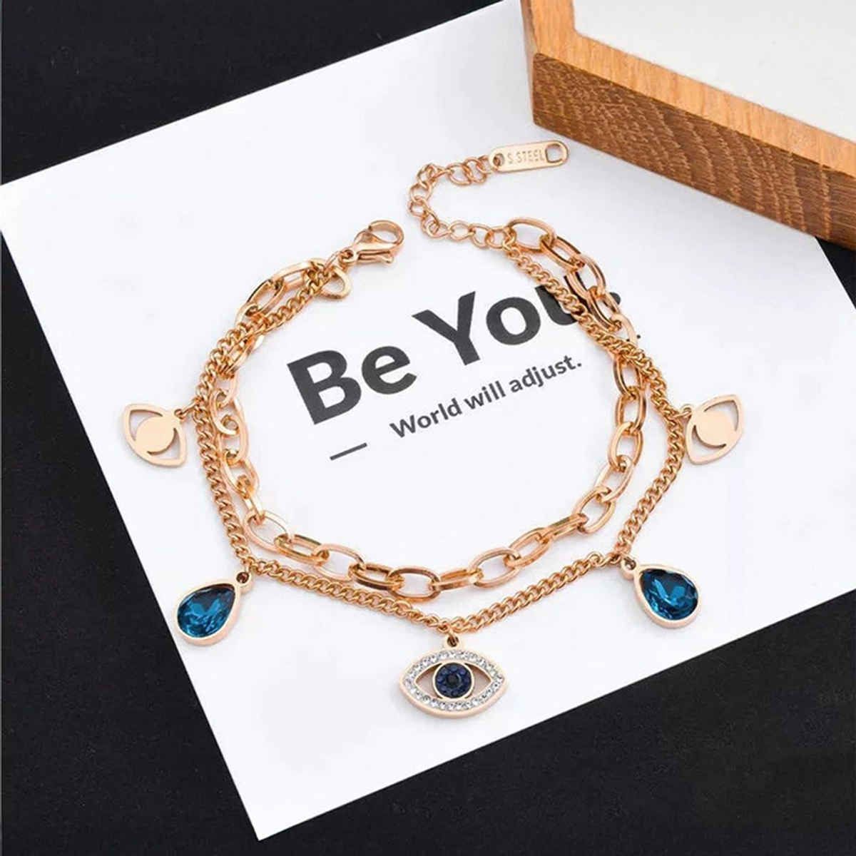 Fashion Frill Women's Multi Layered Bracelet Rose Gold Regular