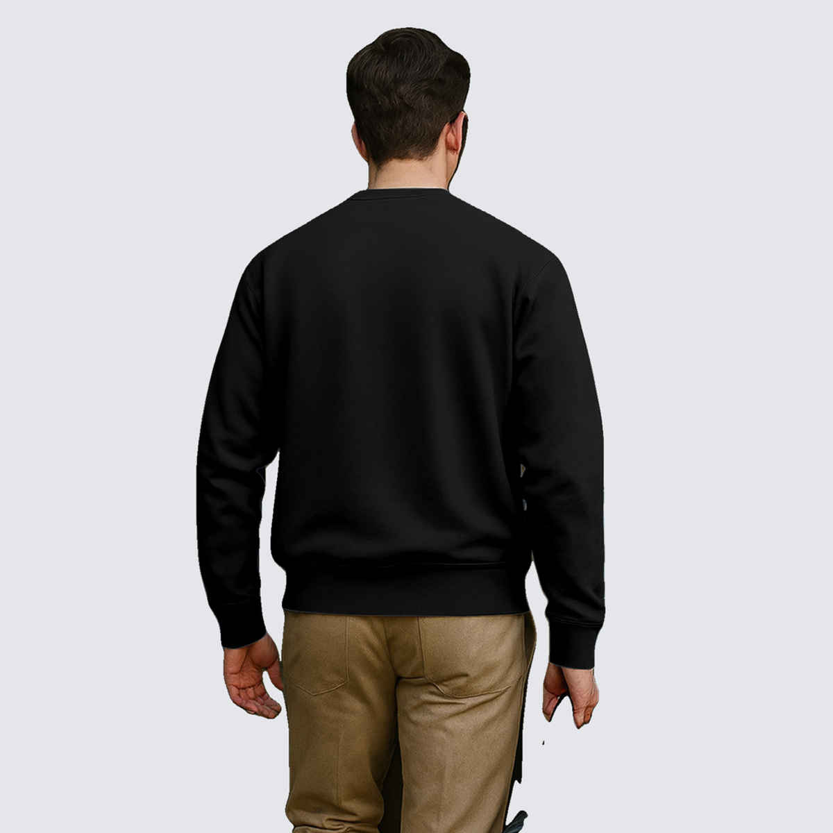 Ftx Men's Solid Regular Fit Full Sleeve Both Side Pocket With Zipper Fleece Sweatshirt | Black - M