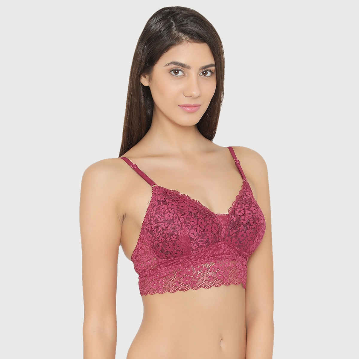 Clovia Women Padded Non-Wired Full Coverage Multiway Longline Bralette | Purple | 36D