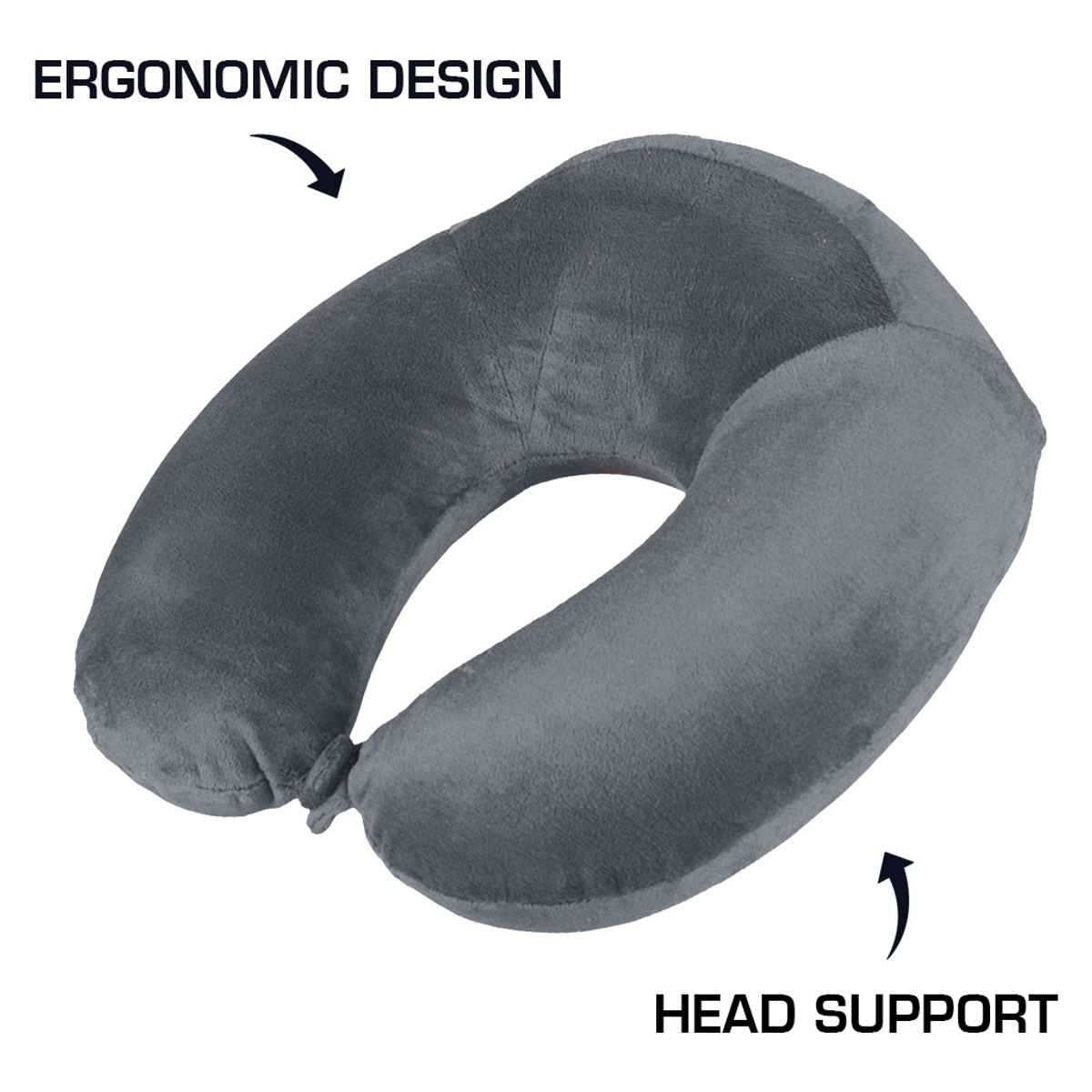 Billebon Unisex Velvet Neck Pillow | Grey