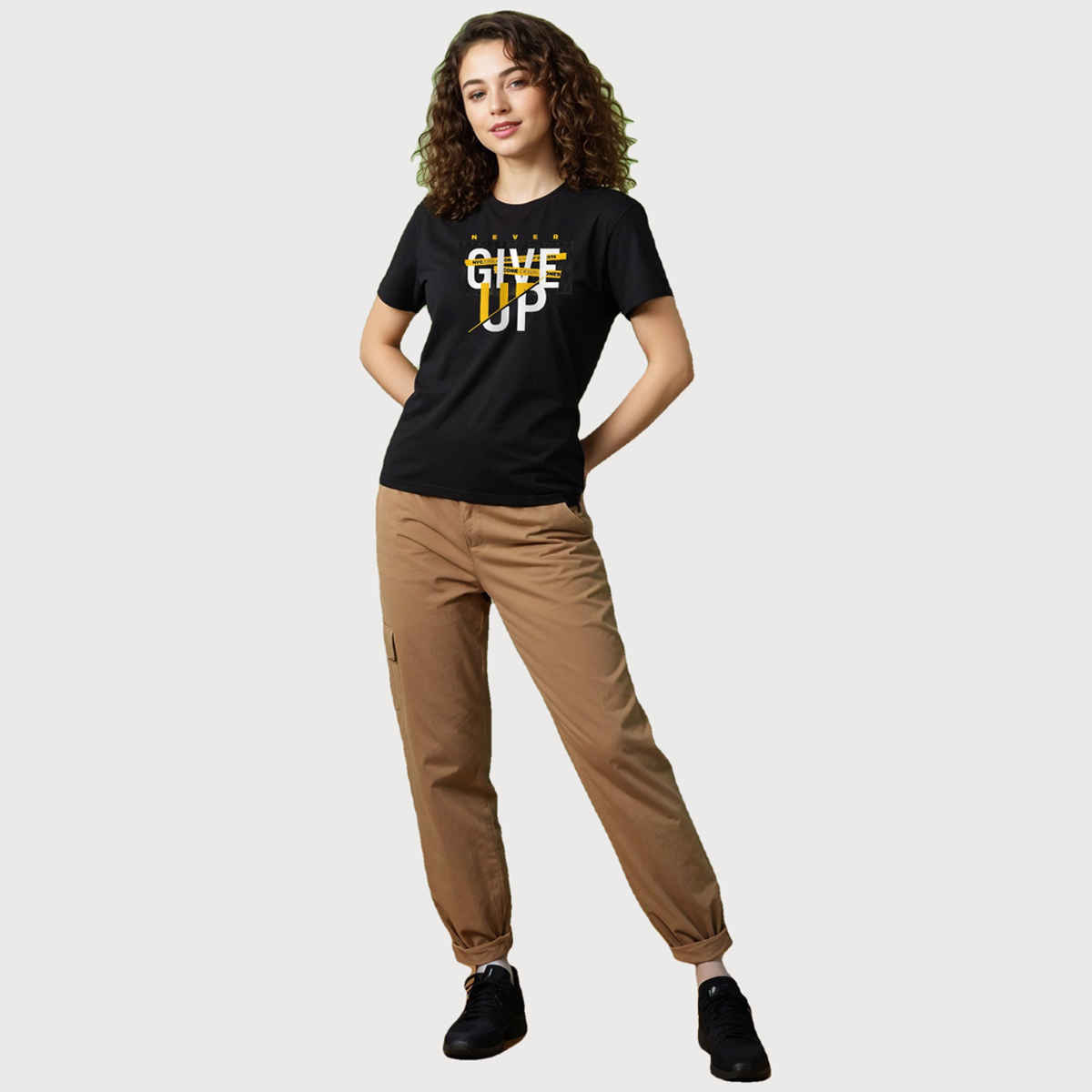 Smartees Women's Printed T-shirt | Black - M
