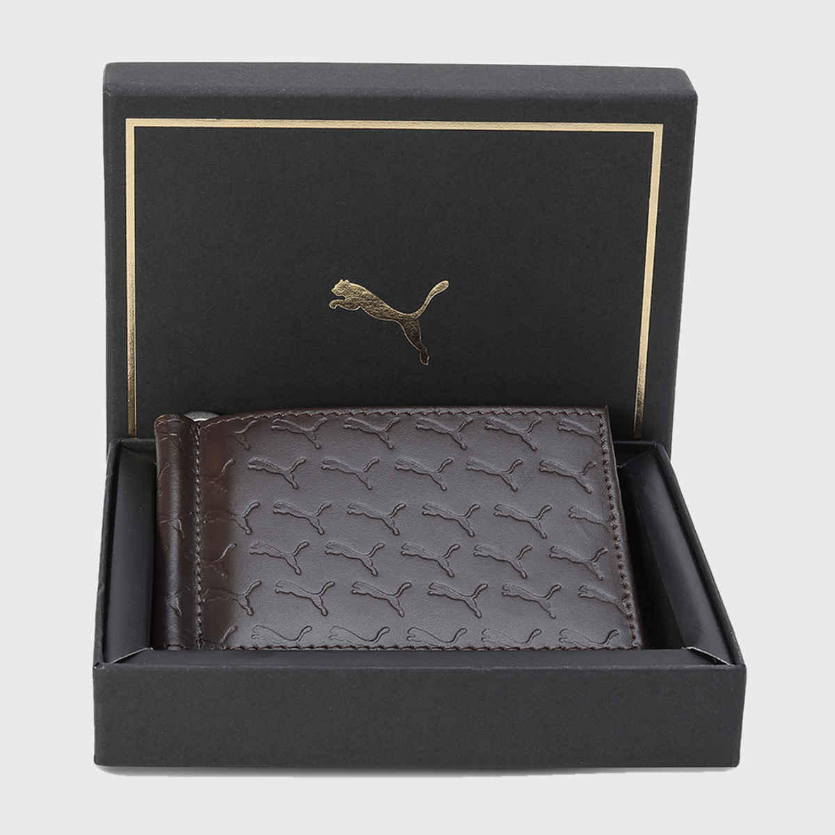 Puma Wallet Genuine Leather Unisex - Brown