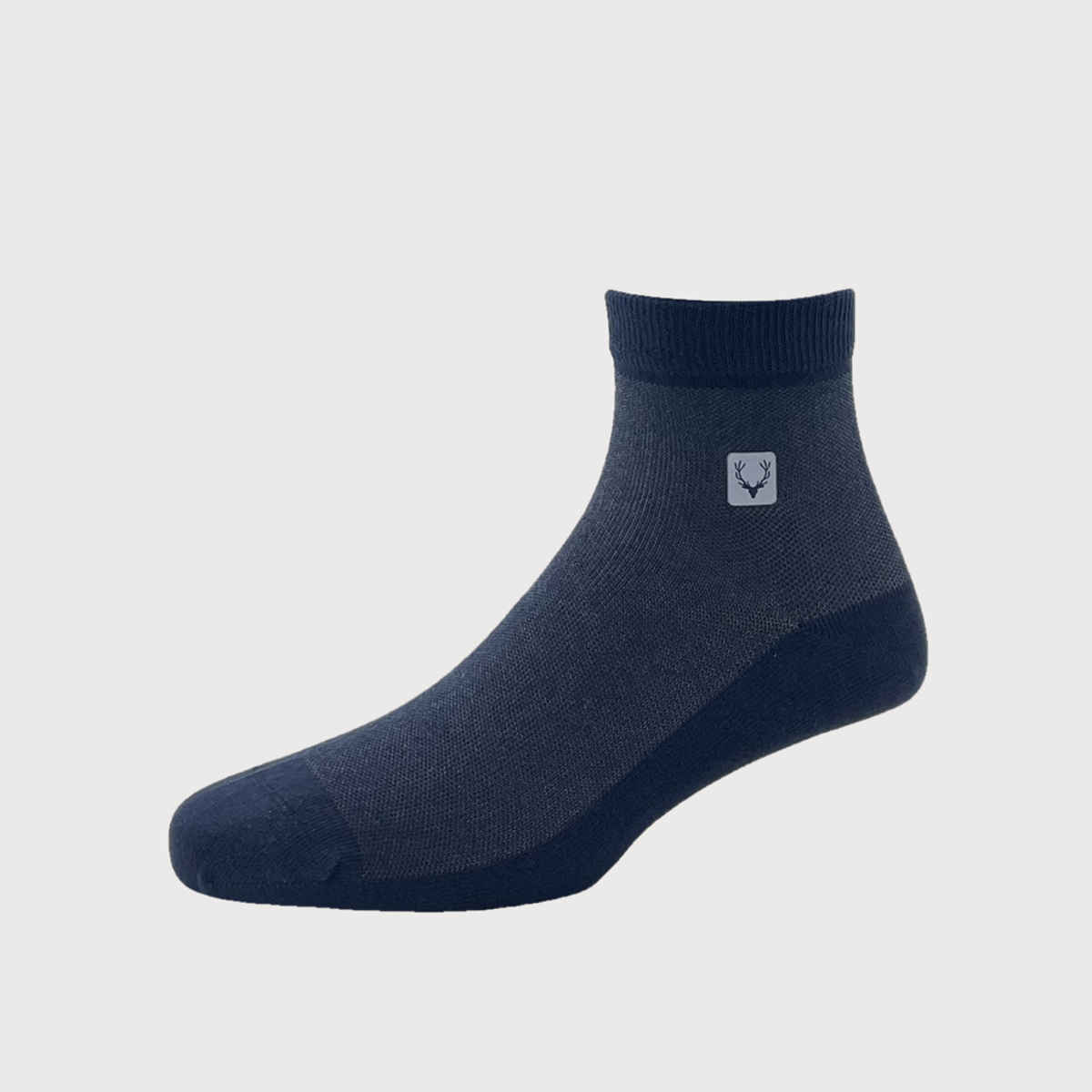 Allen Solly Men's Cotton Quarter Crew Pique Pattern Socks - Black, Dark Grey, Navy