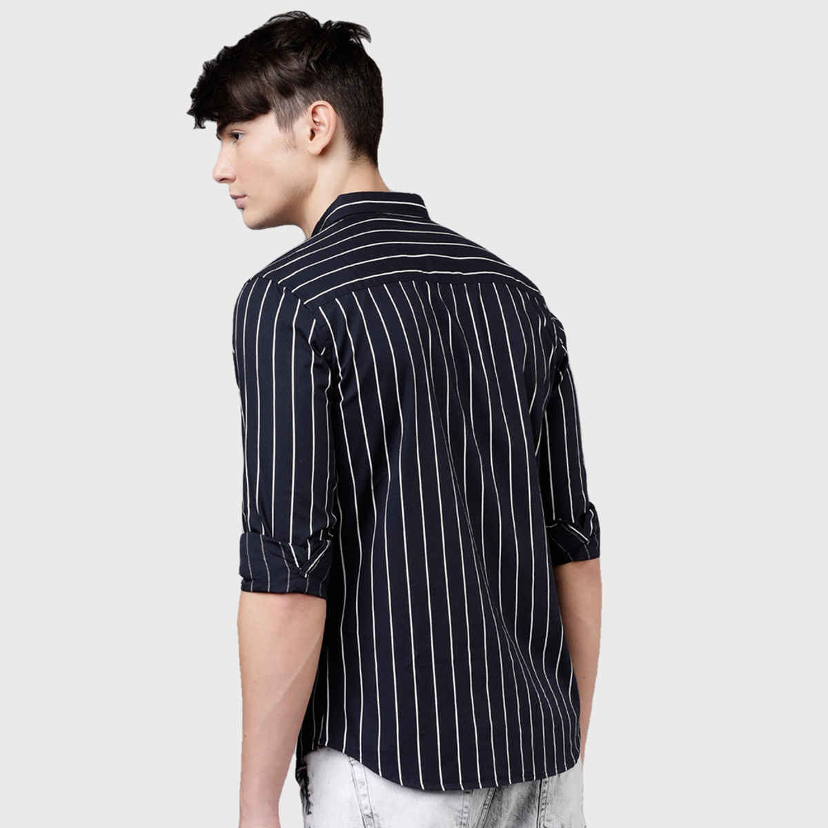 Highlander Men Slim Fit Striped Pure Cotton Casual Shirt | Multicolor | XL