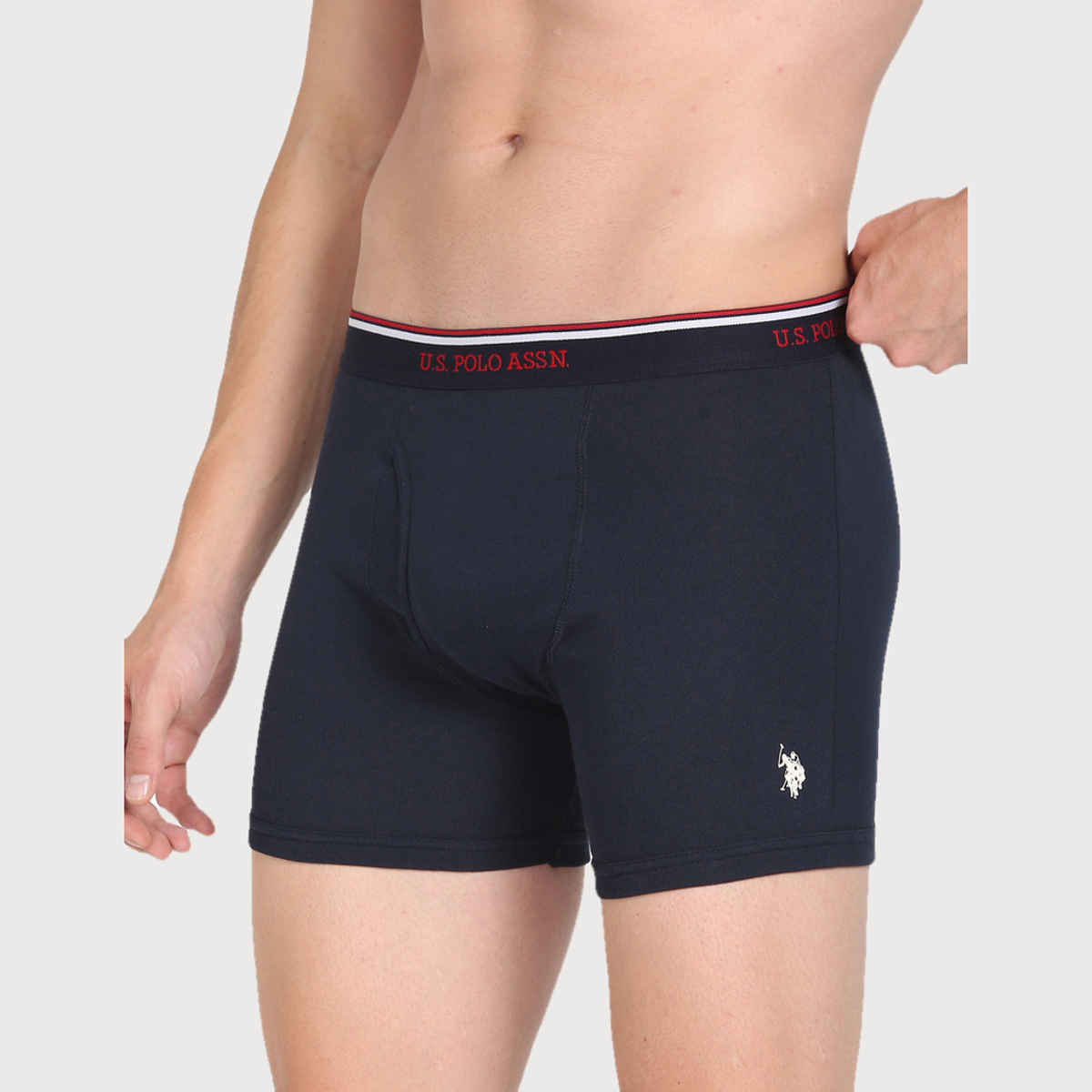 USPA Men Briefs - Pack of 3 Solid Cotton Trunks Black - Grey Melange & Navy XL