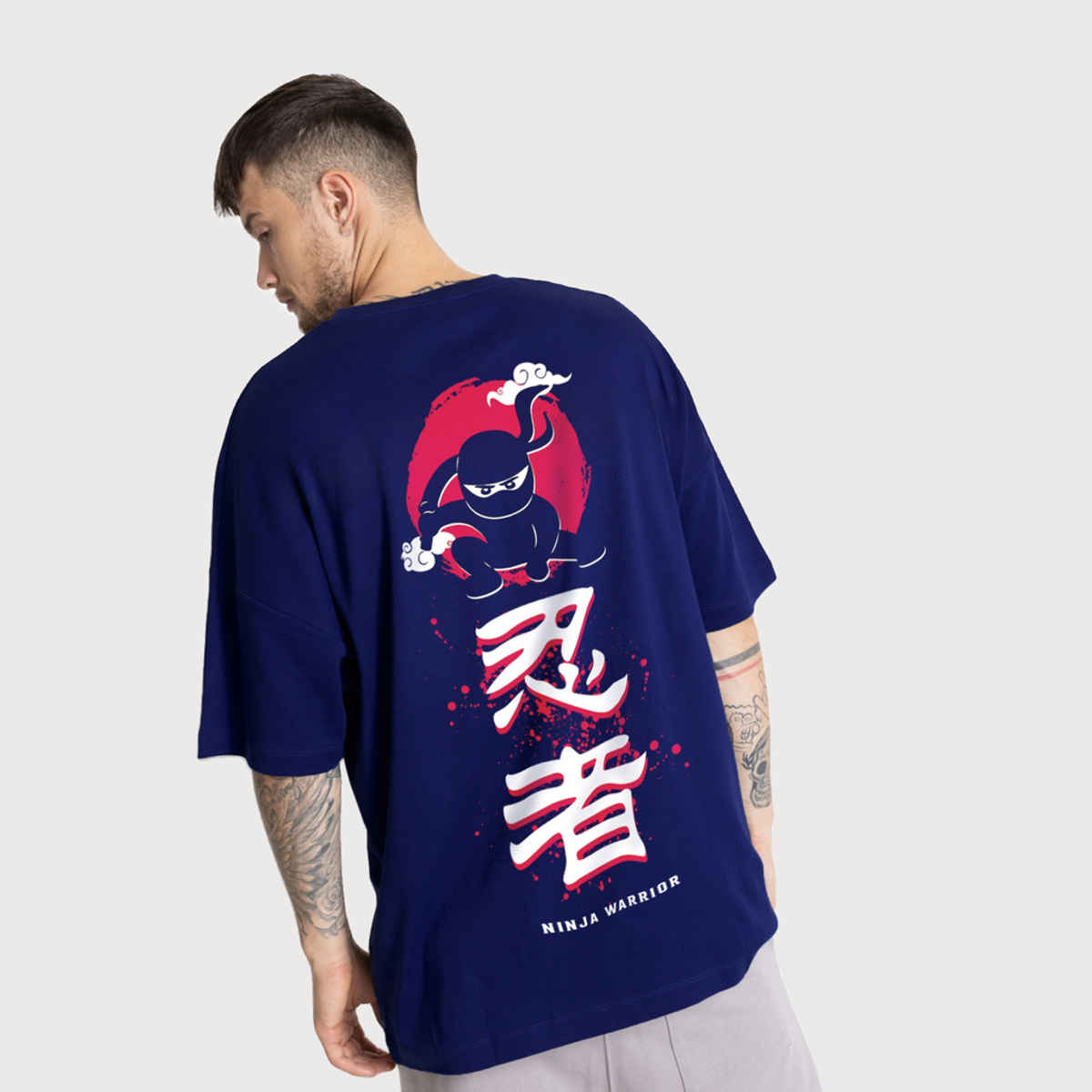 De Tees Men's Oversize T-shirt | M-OST-NAVY-NINJA | Navy - L
