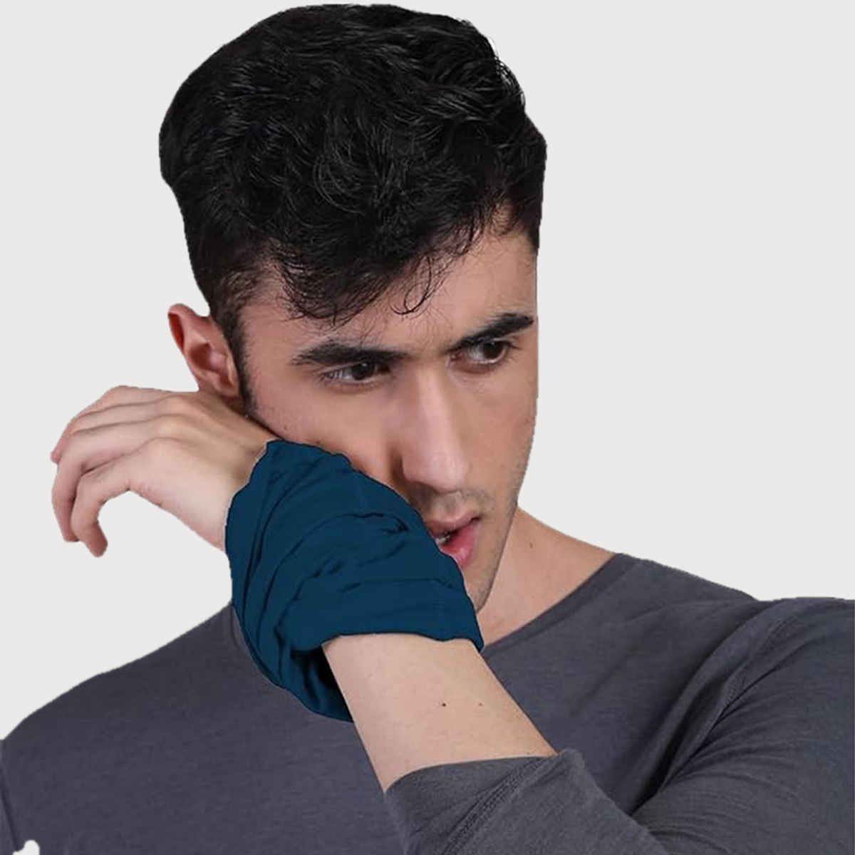 Freecultr Unisex Solid Bamboo Bandana | Black and Charcoal - Free Size