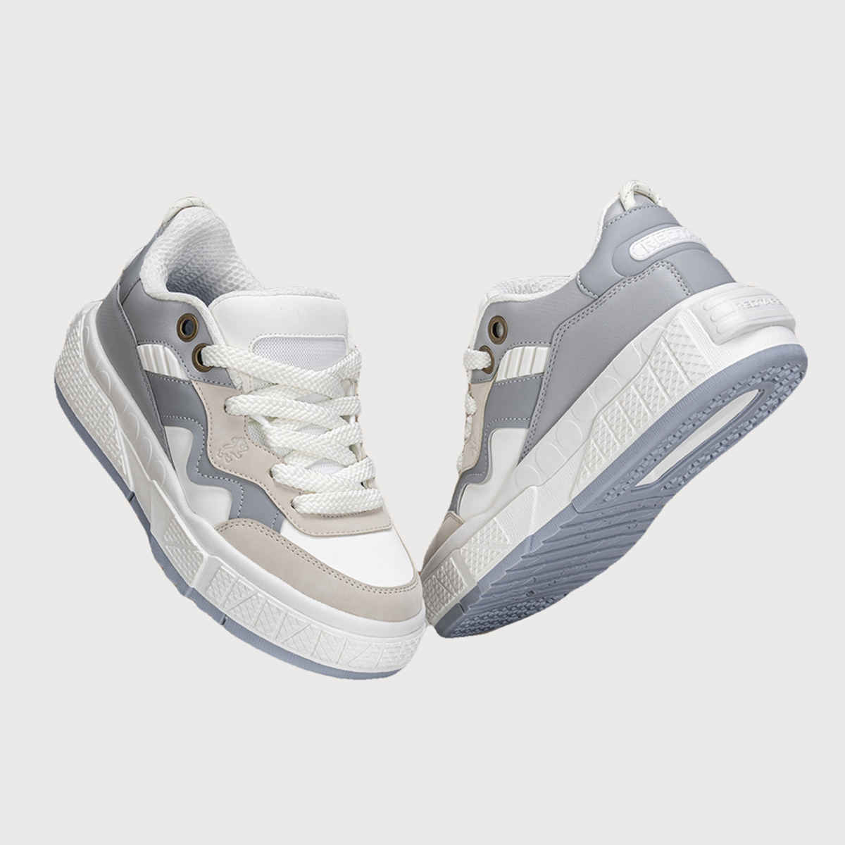 Red Tape Men's Casual Sneaker Shoes | Elegantly Rounded Front | Grey and Beige - UK 7