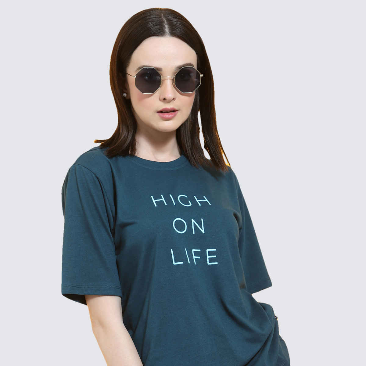 Rigo Women Oversized T-shirt | Teal - M