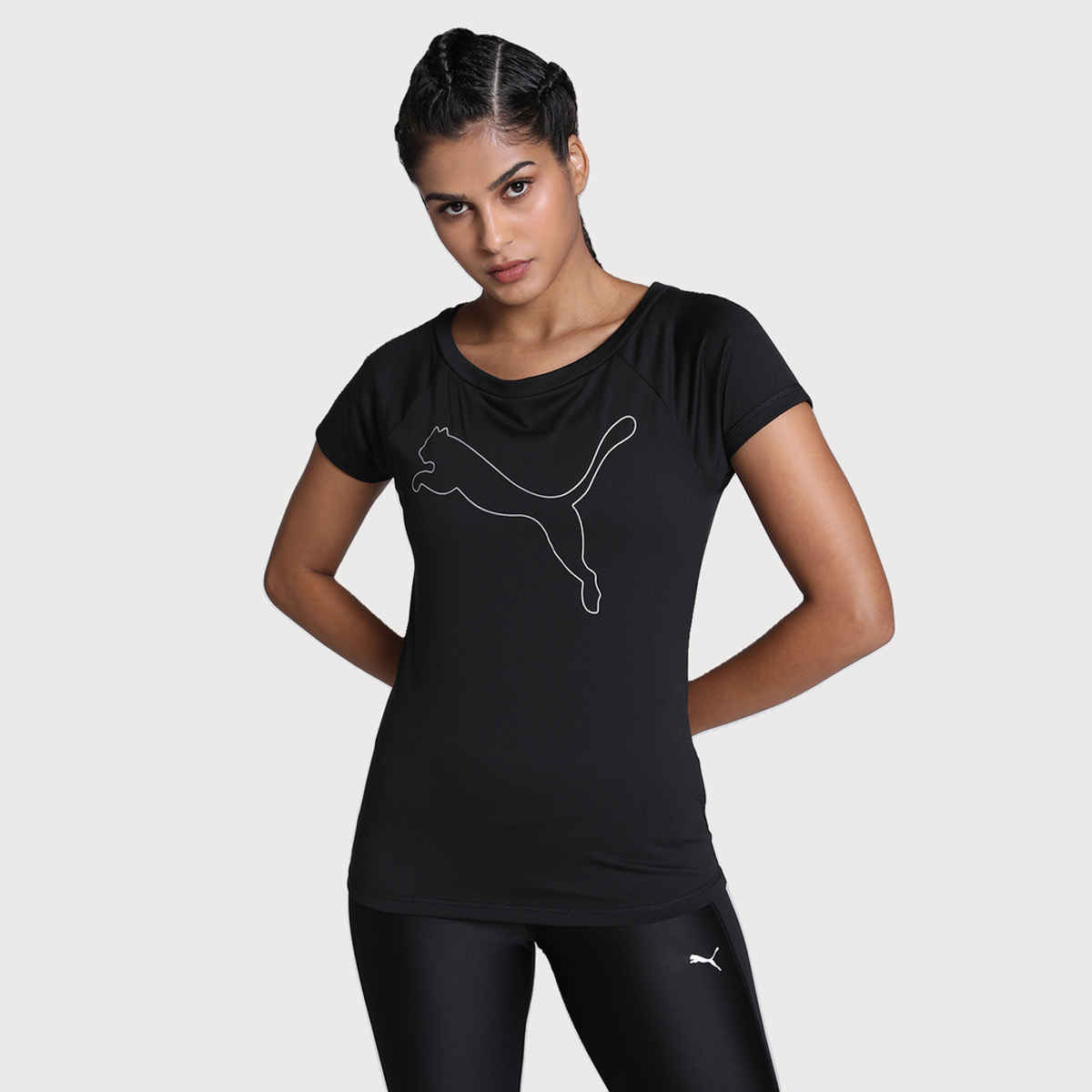 Puma Women's T-Shirt Favourite Jersey Cat Training Regular Fit - Black | M