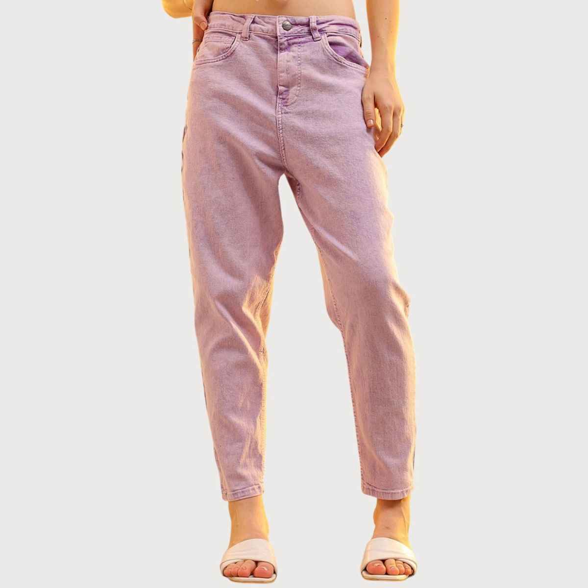 Freehand Women's Overdye Mom Fit Jeans | Purple - 34