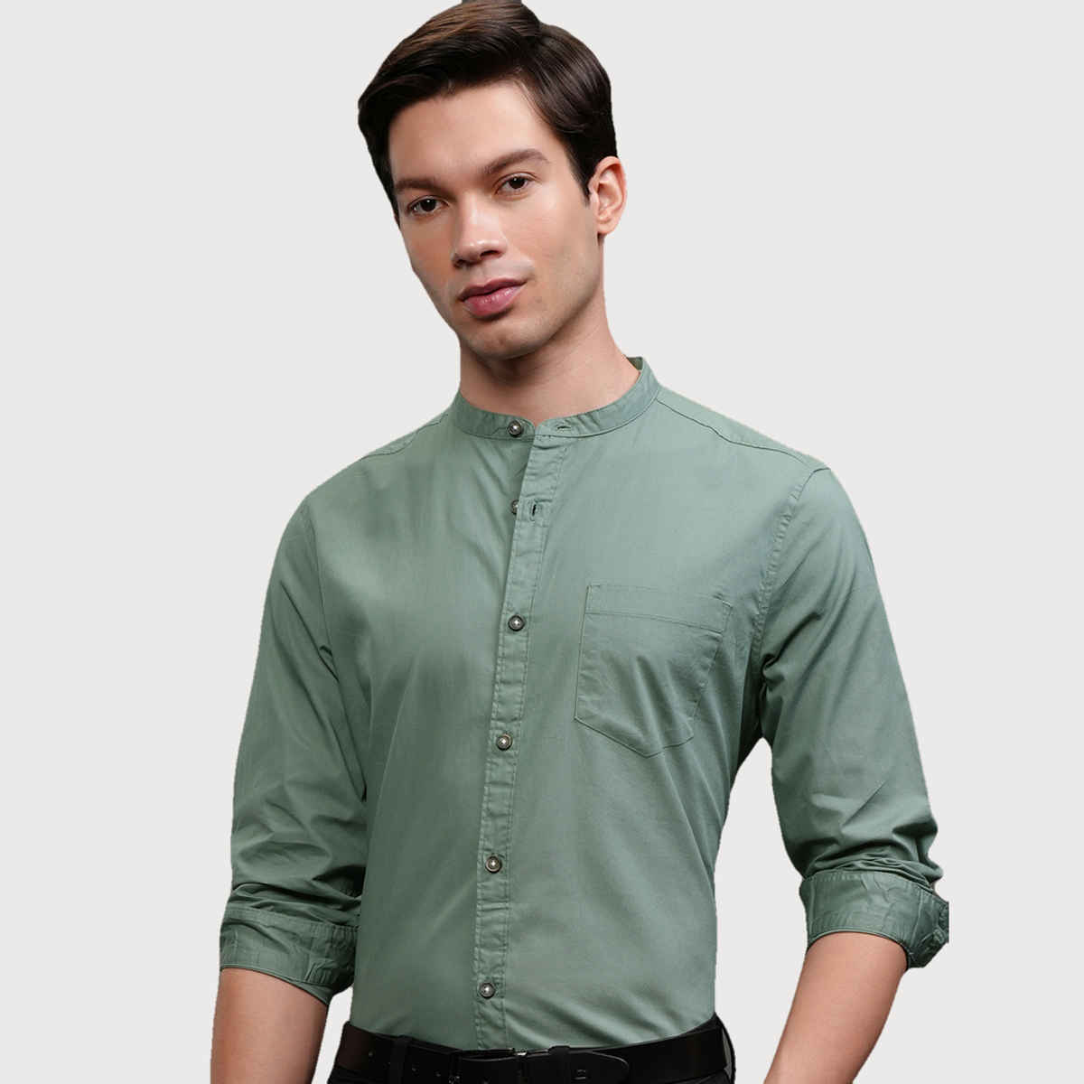HIGHLANDER Men's Slim Fit Casual Shirt | Teal Blue - L