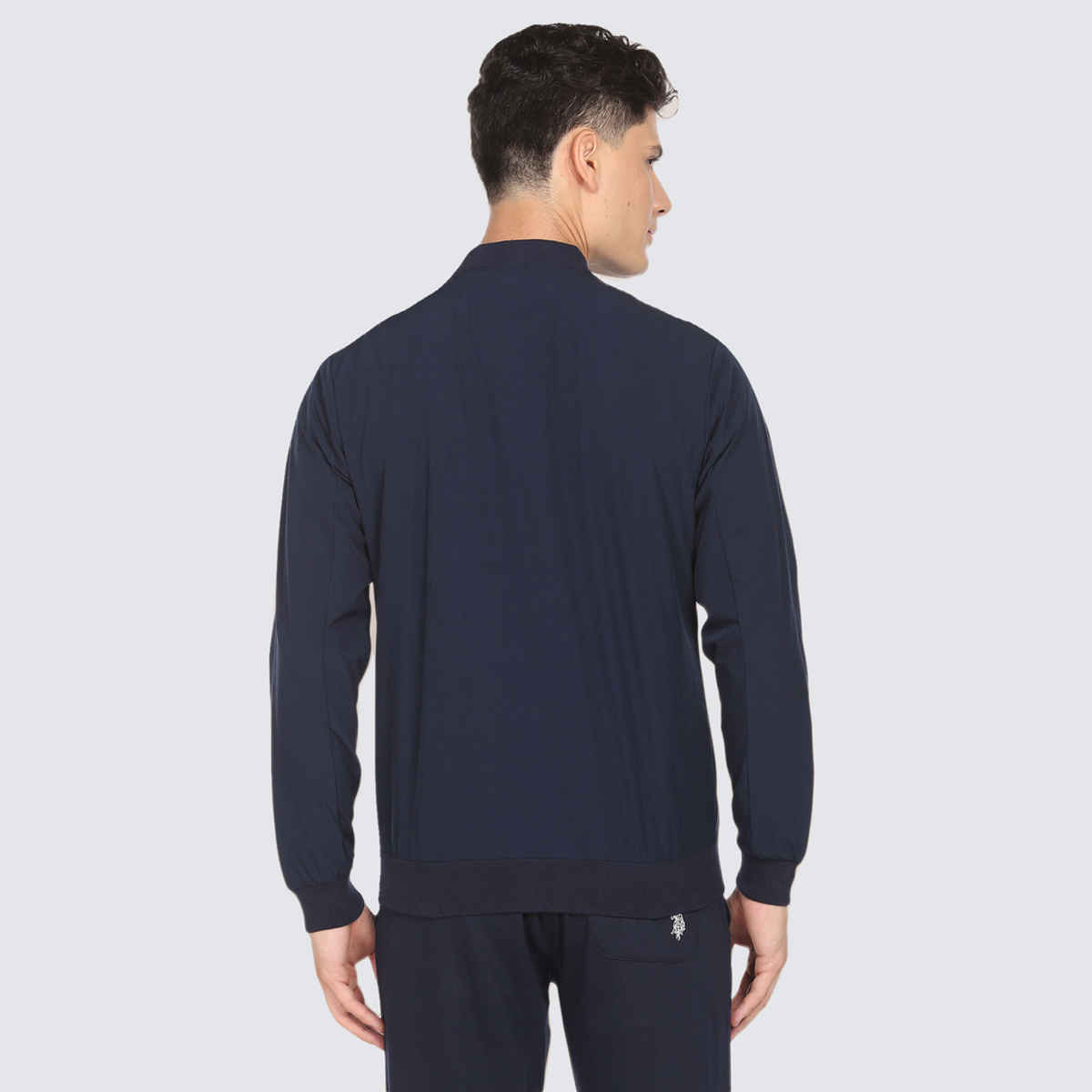 U.S. Polo Assn. Solid Stand Collar Bomber Jacket | Men | Blue | L