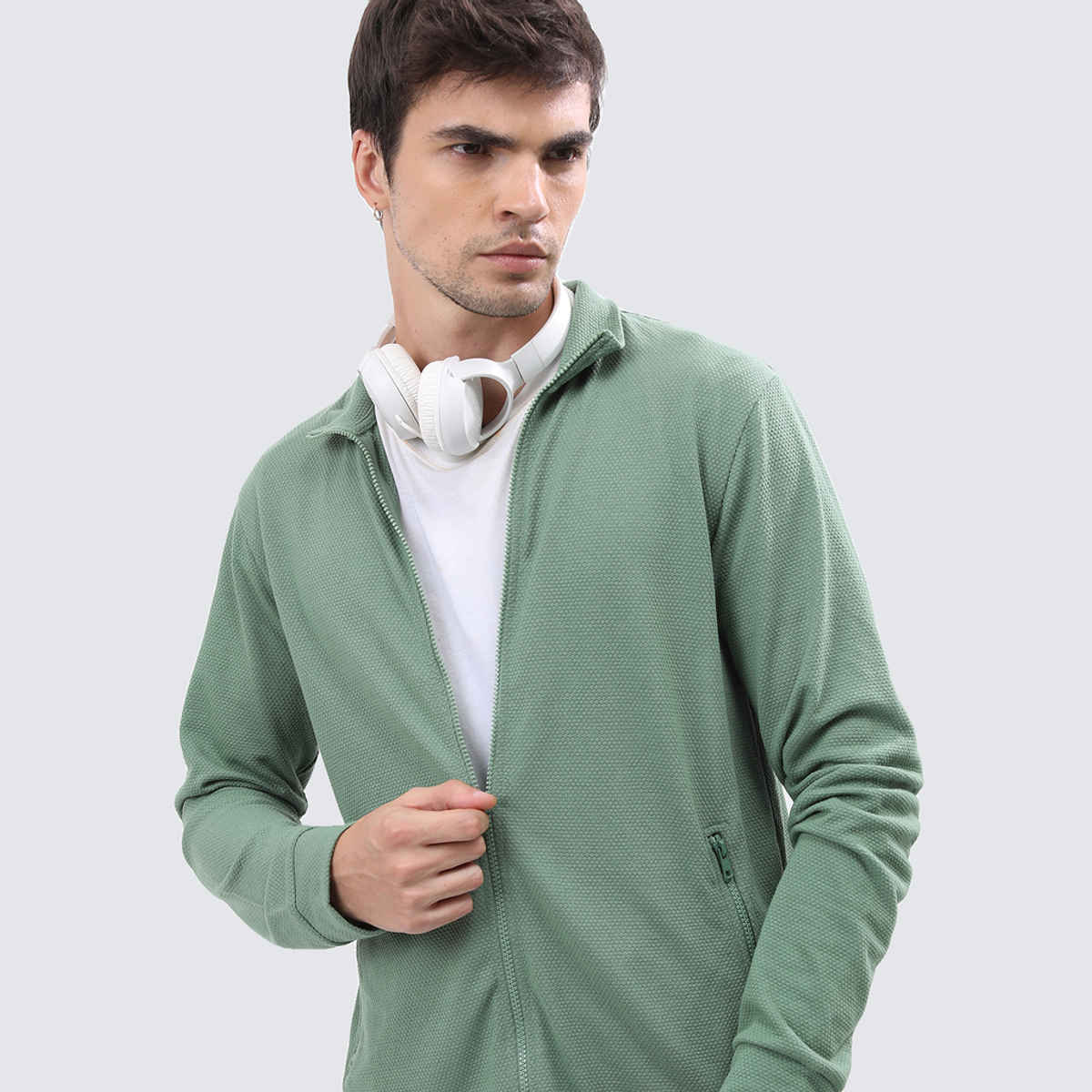 HIGHLANDER Men's Mock Neck Tailored Jacket | Green - S