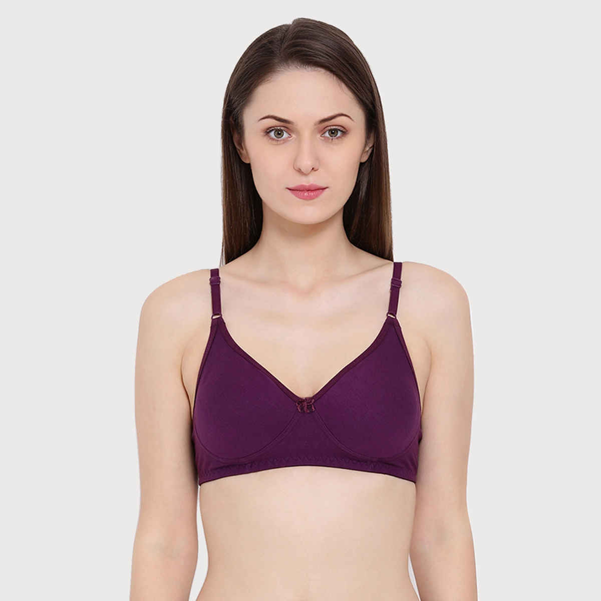 Clovia Non-Padded Non-Wired Full Coverage T-Shirt Bra - Blue, Lavender | 36D