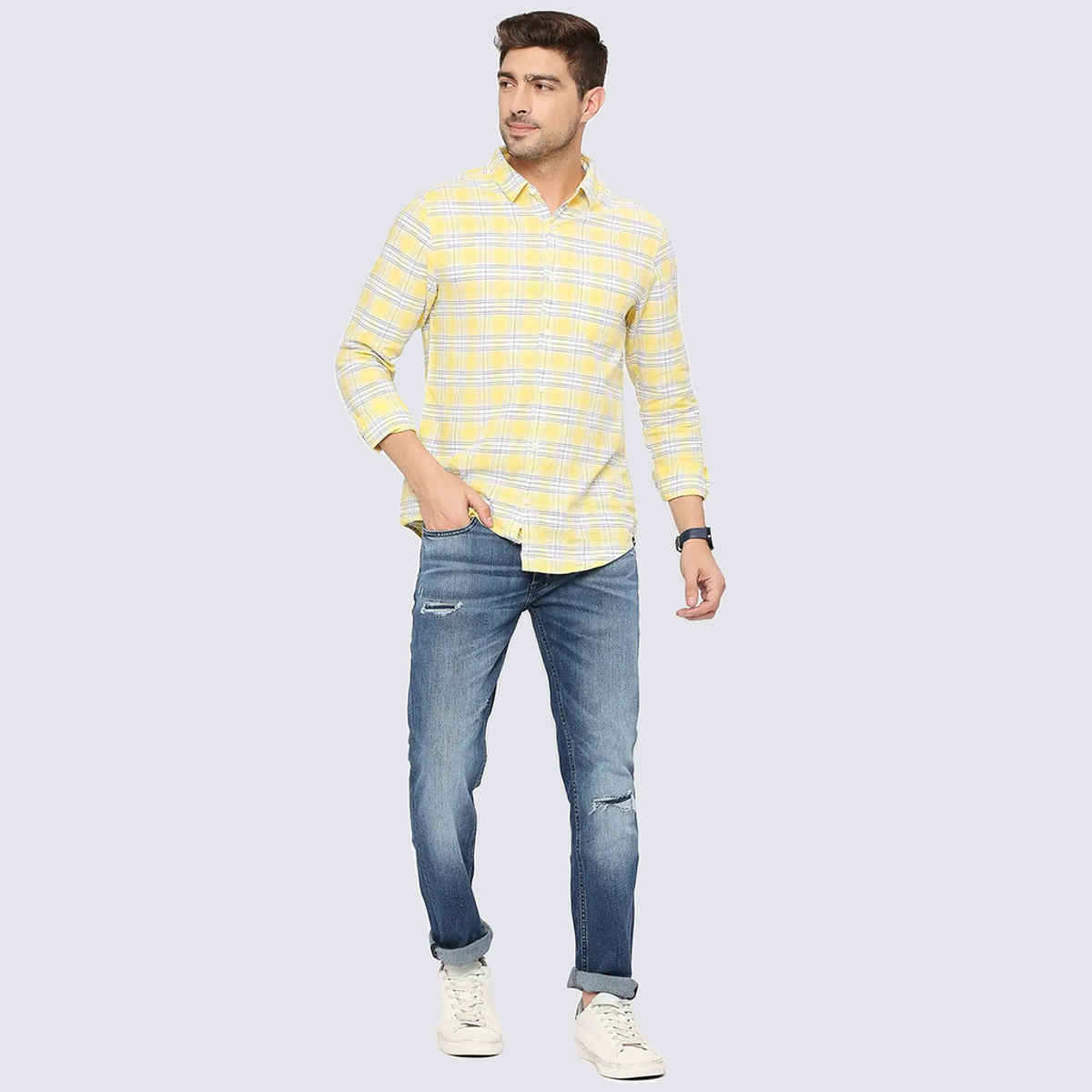 Spykar Men's Regular Fit Mid Rise Jeans | Rover | Mid Blue - 36