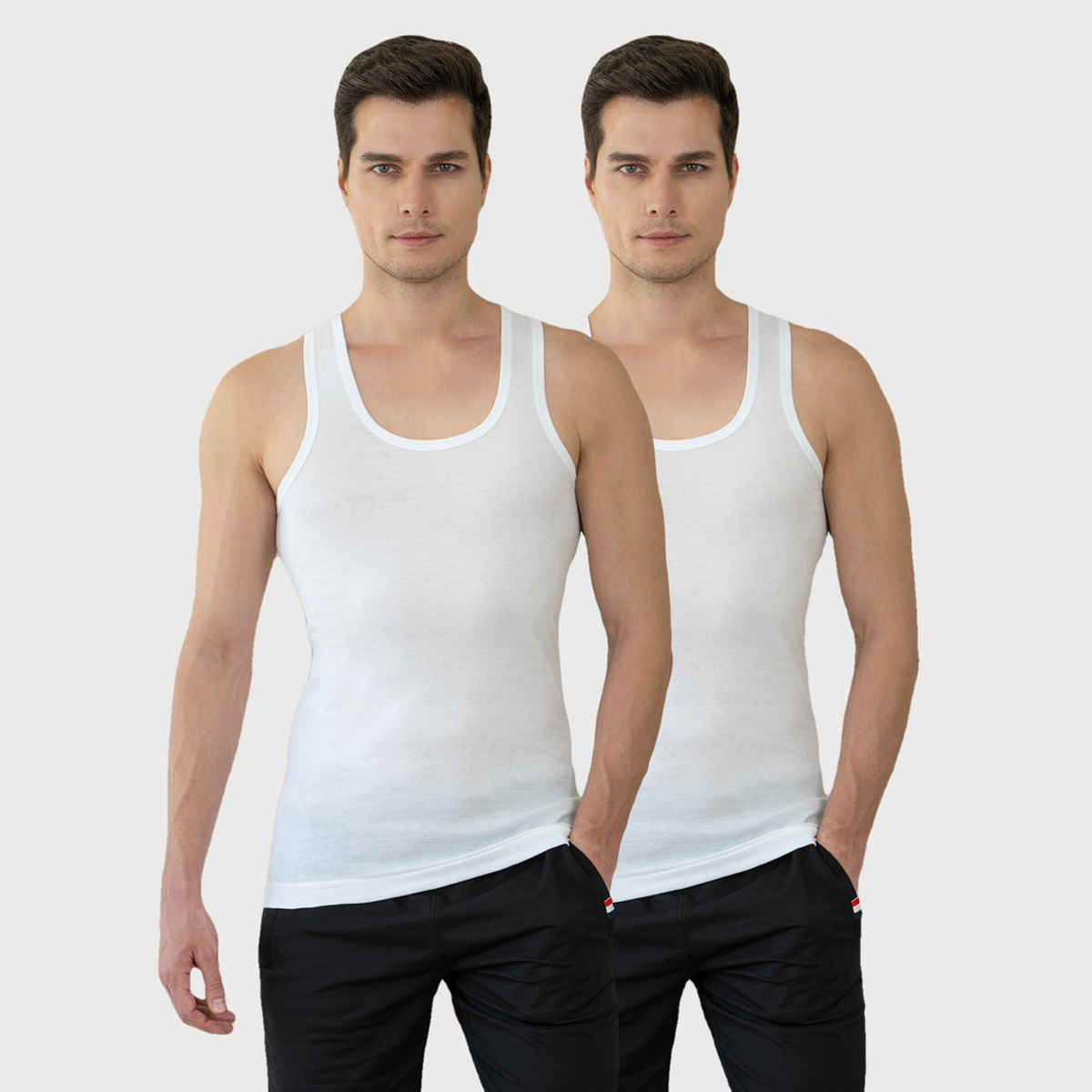 Round Neck Rib Vest Buy Lux Cozi Maxx Pure Cotton Round Neck Ribbed Vest | White | XXL ...