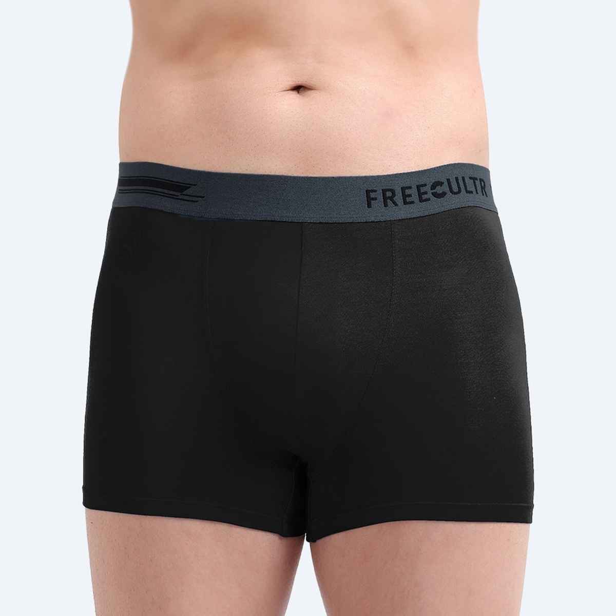 Freecultr Men's Underwear Micromodal Airsoft Trunk - Pack of 1 Pot Black - XL