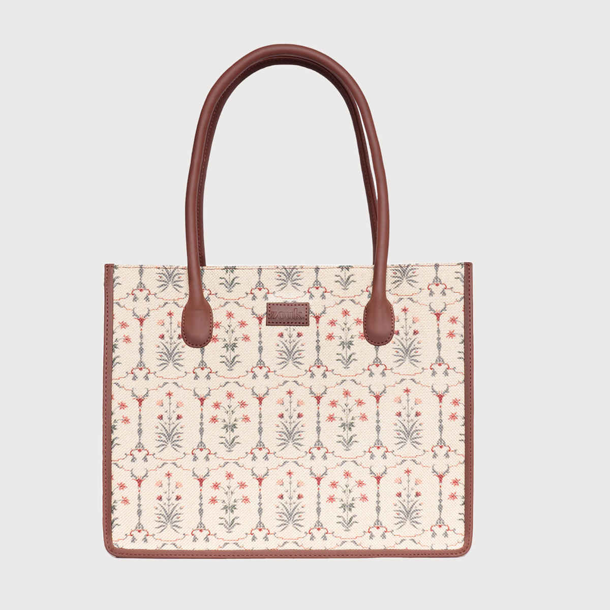 ZOUK Taj Nakashi Book Tote Bag for Women|Embroidered Handcrafted|Large Shoulder Bag |Designer Purse