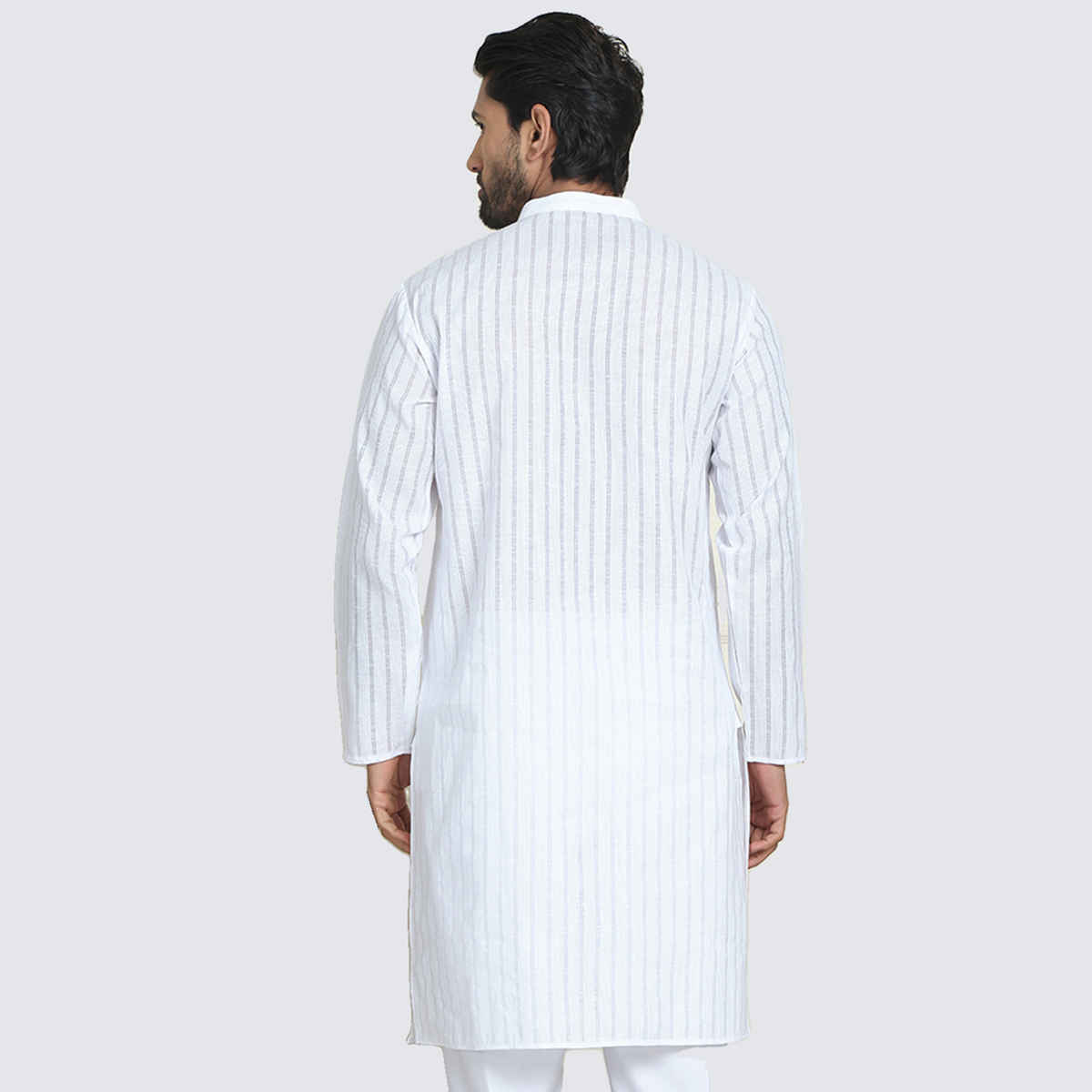Jompers Men's Kurta | KO 5207 | White - L