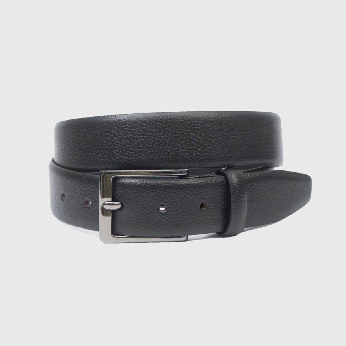 Teakwood Men's Solid Leather Belt | Black - 34 Inches