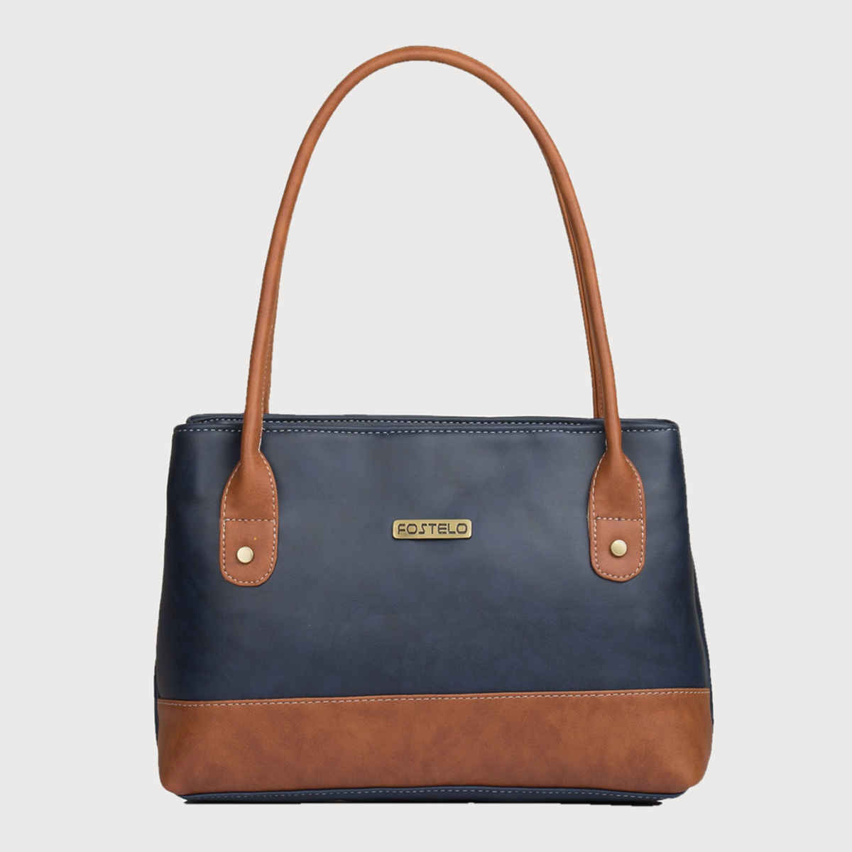 Fostelo Women's Vegan Leather Zara Handbags Shoulder Hobo Bag Ladies Purse | Blue | Medium