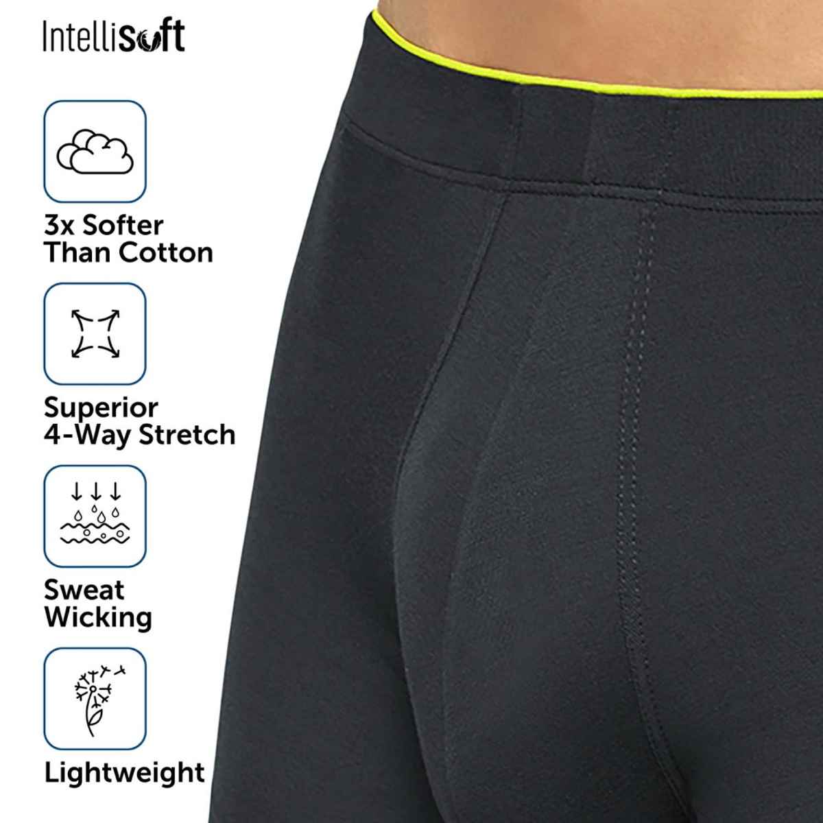 XYXX Men's Uno Modal Solid Trunks Pack of 2, Coral Grey & Heather Grey | S