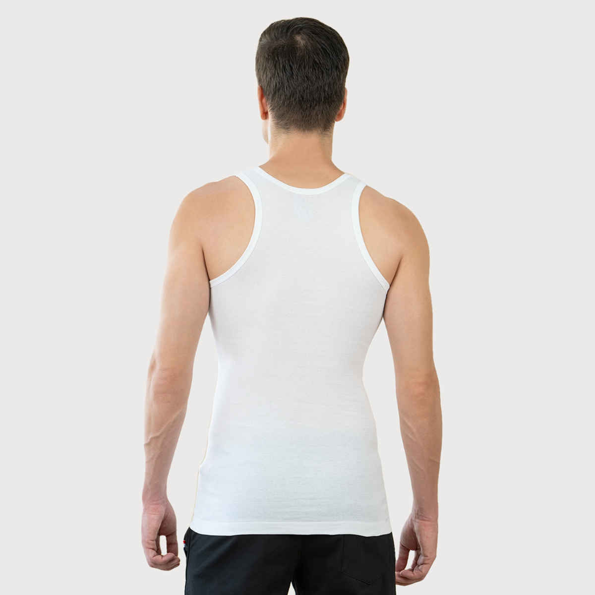 Round Neck Rib Vest Buy Lux Cozi Maxx Pure Cotton Round Neck Ribbed Vest | White | XXL ...
