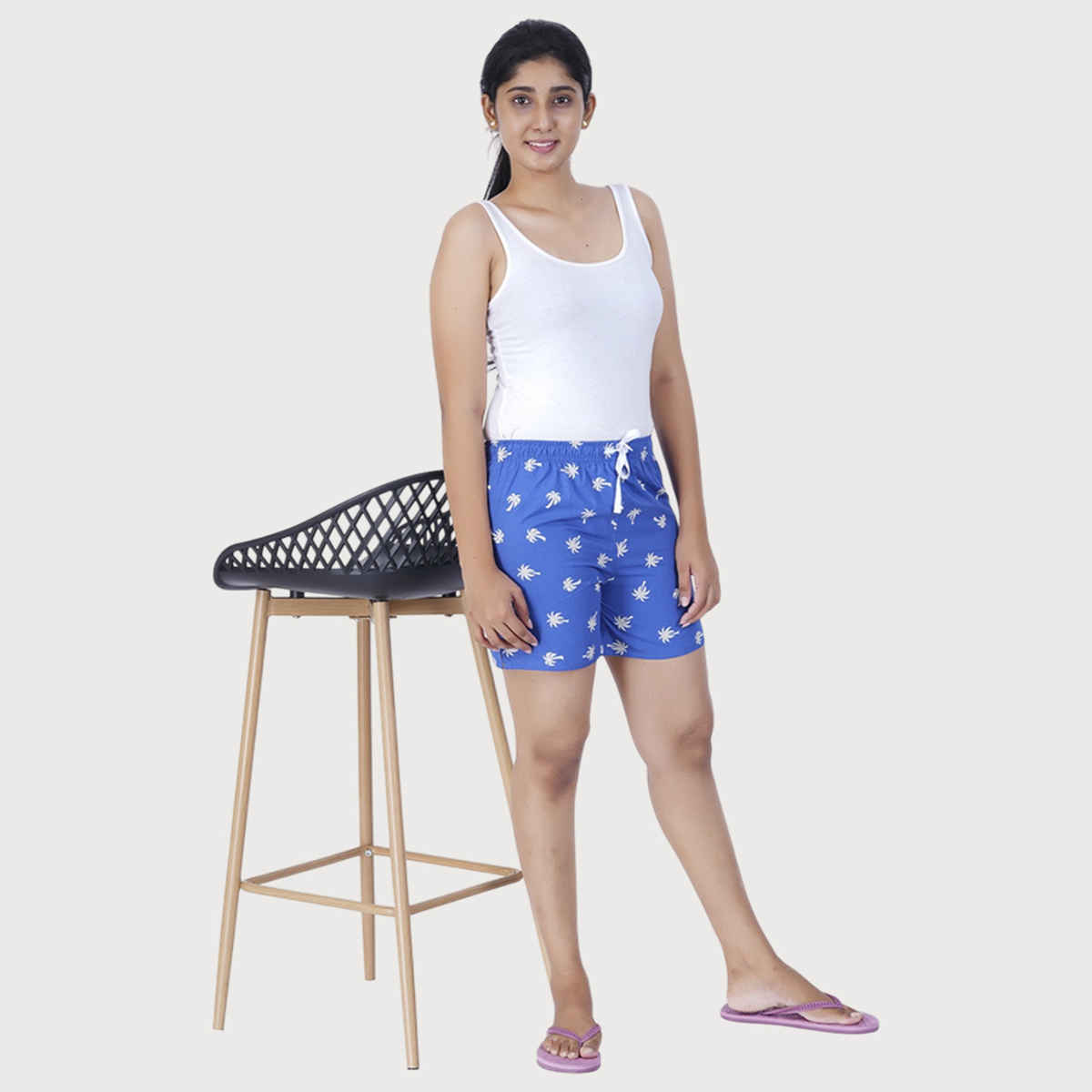 Happy Bunny Women's 100% Pure Soft Cotton Shorts | Blue - S