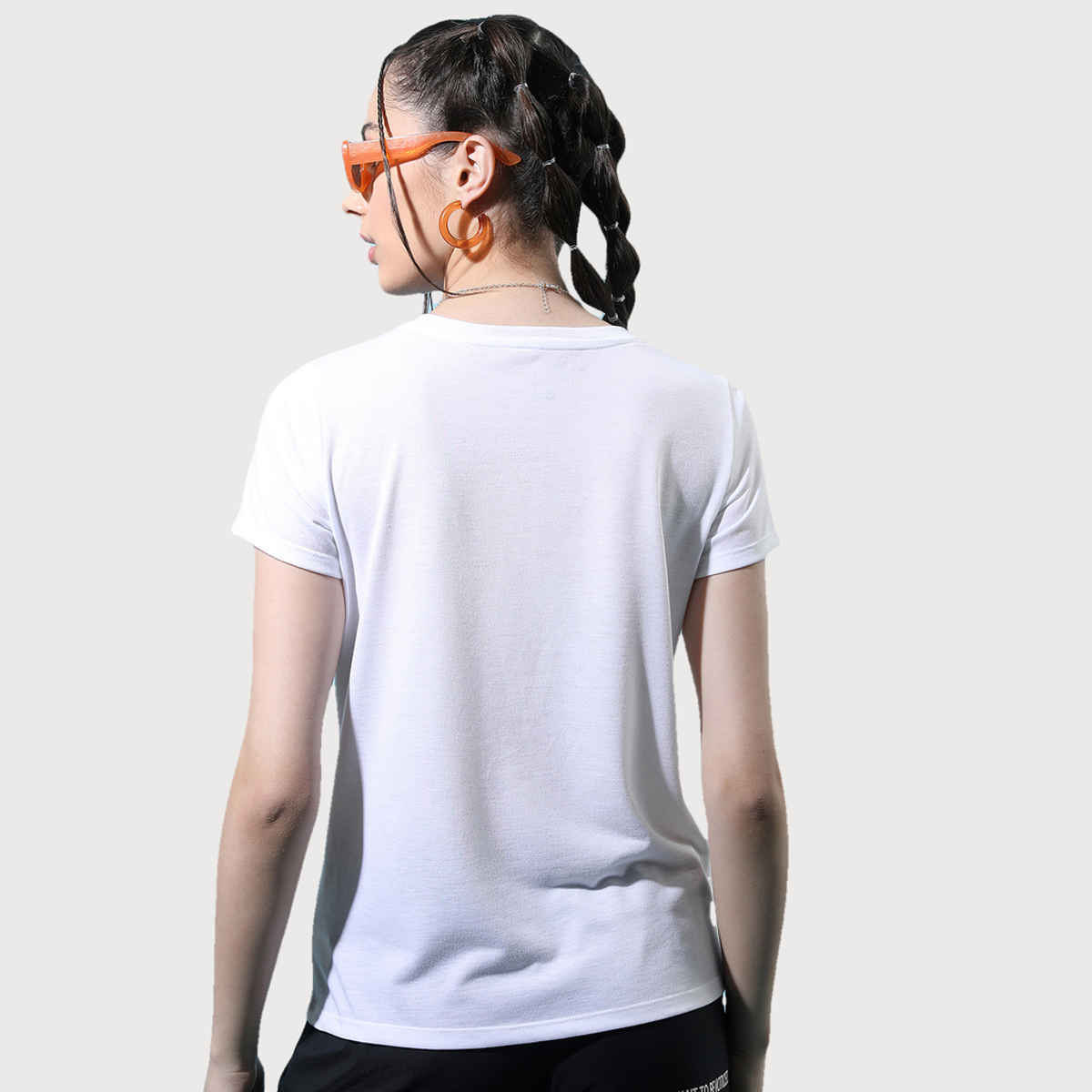 Tokyo Talkies Women's Floral Printed Round Neck T-Shirt | White - S