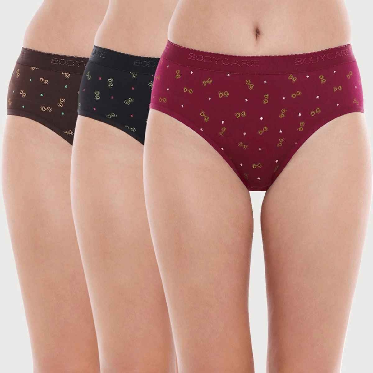 Bodycare Women's Printed Cotton Briefs | Outer Elastic | 16000 | Multicolour