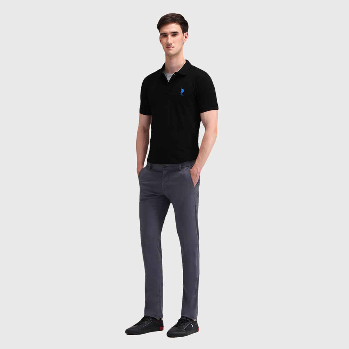 U.S. Polo Assn. Men's Solid Polo Shirt | Black - L