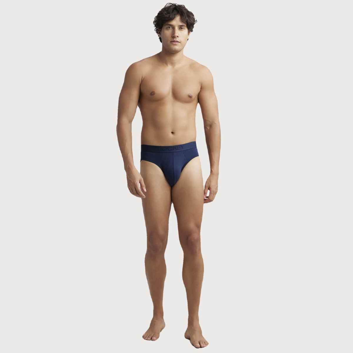 Jockey IC24 Men's Tencel Micro Modal Cotton Underwear Elastane Solid Brief | Stayfresh Properties | Navy - L