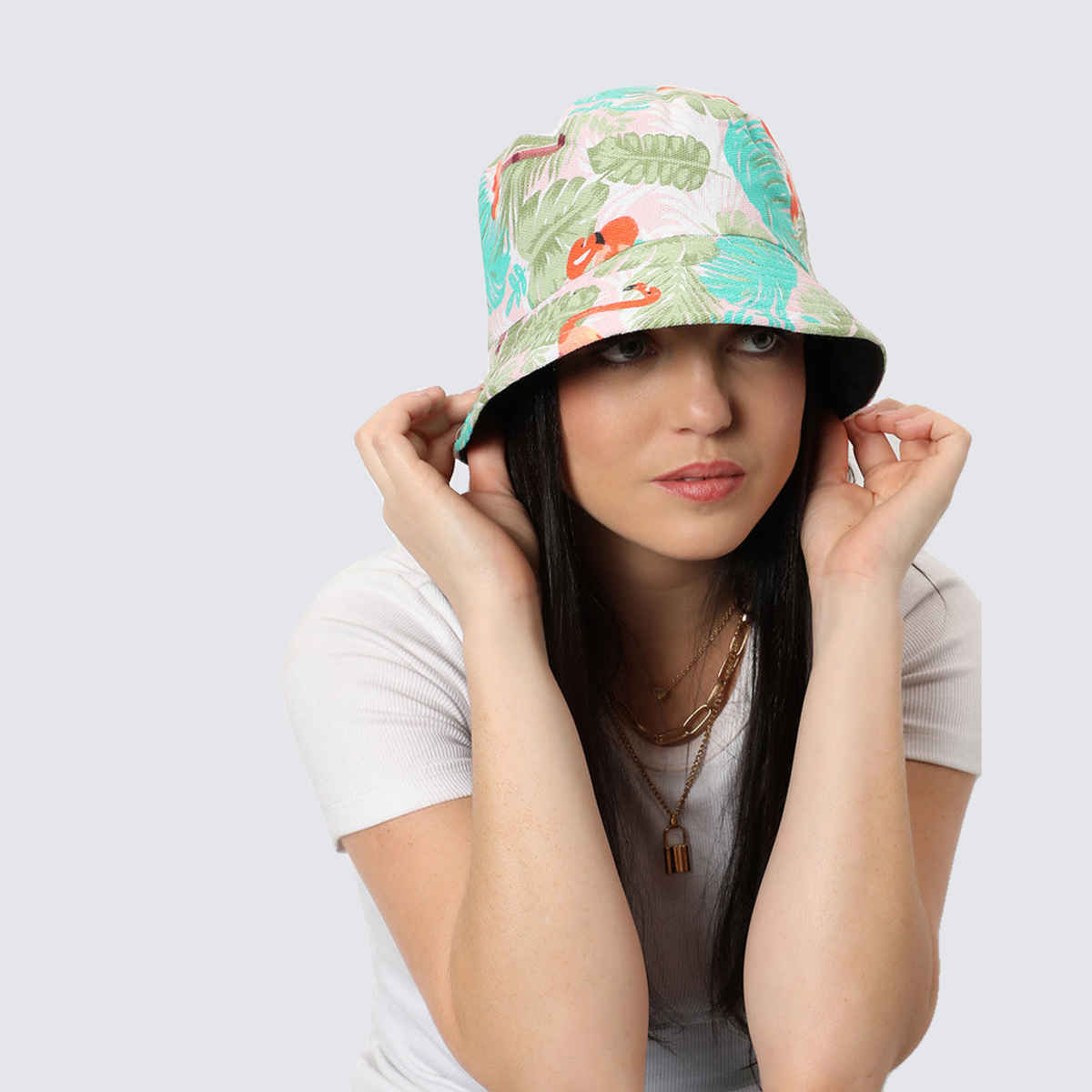 Haute Sauce Women's Floral Polyester Bucket Hat | Multicolour - One Size