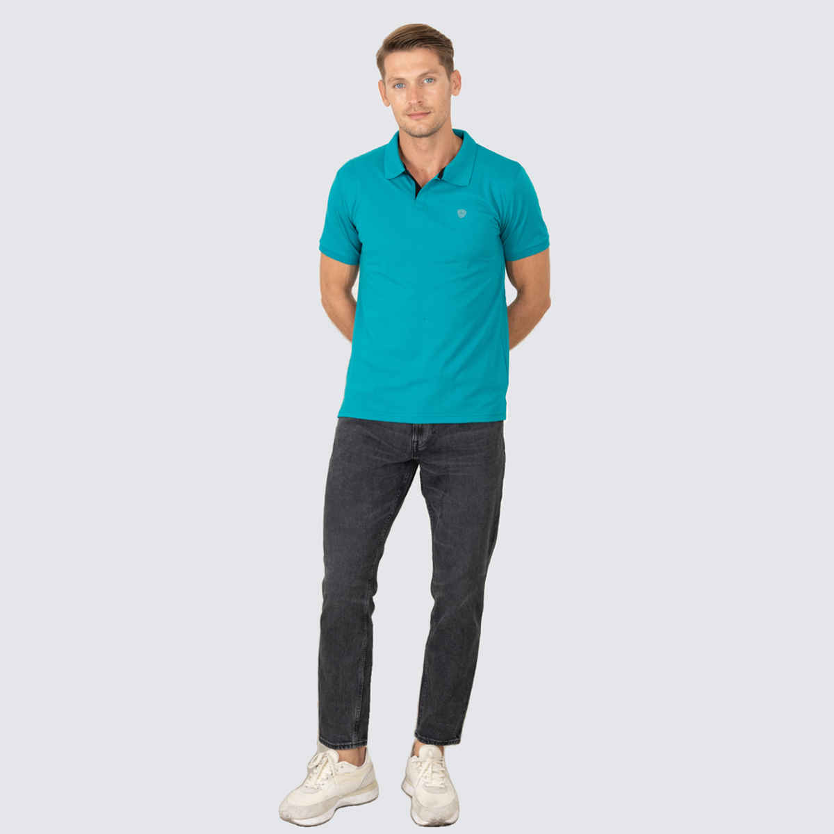 Lux Cozi Men's Cotton Polo T-Shirt, Sea Green, XL