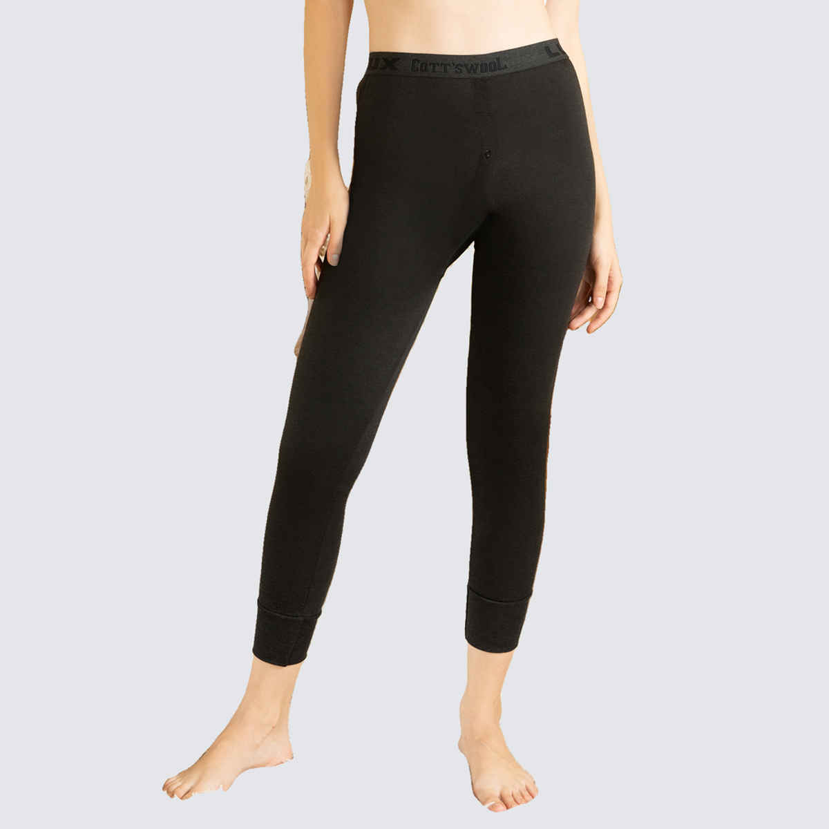 Lux Cottswool Women's Thermal Set For Embrace Warmth and Style Black - 80CM