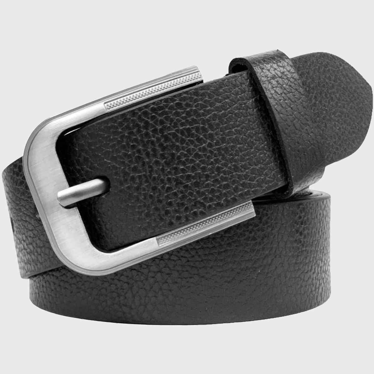 Kaezri Genuine Leather Black Patterned Belt for Men | Lckata - 38