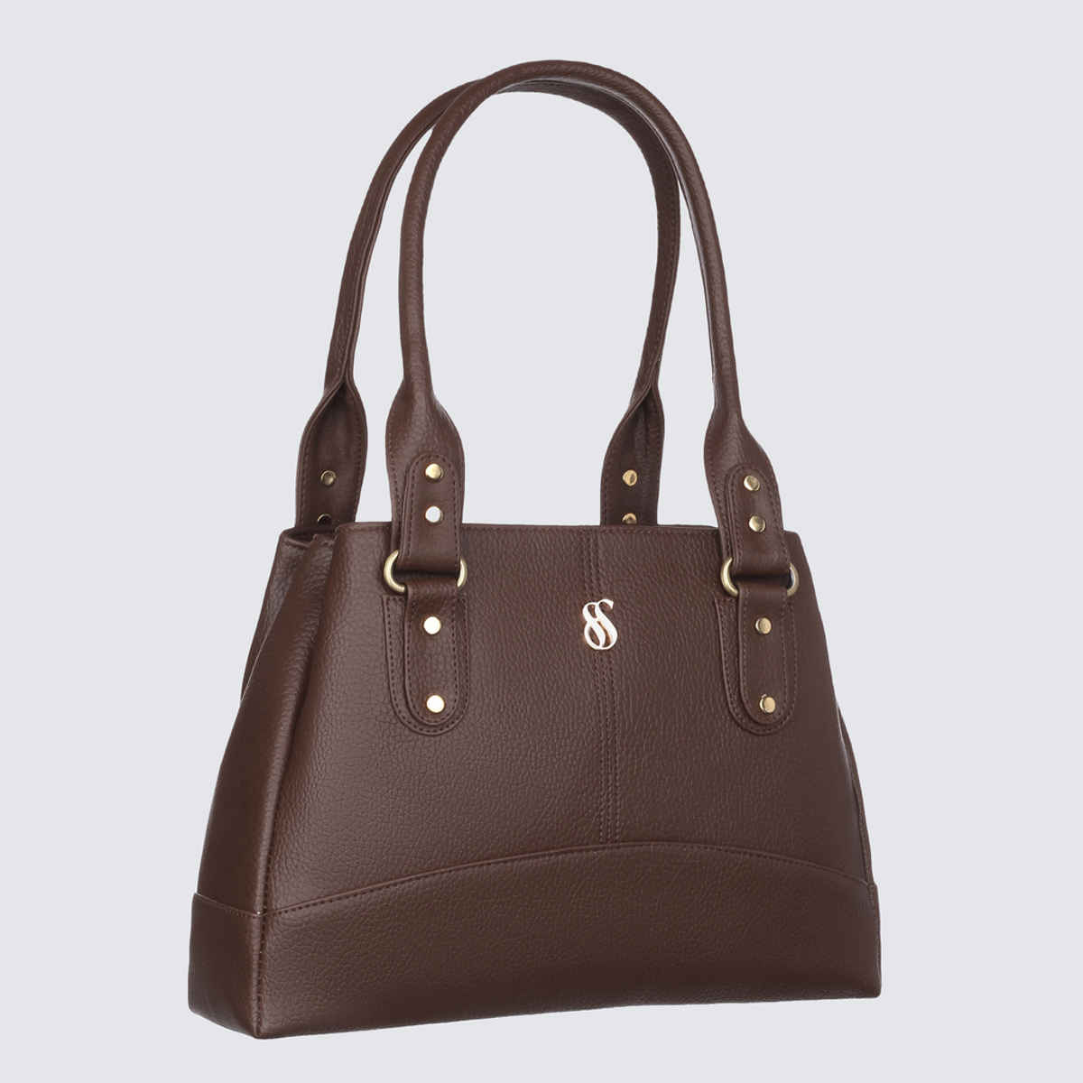 Fostelo Women's Vegan Leather Catlin Luxe Shoulder Bag | Ladies Purse Handbag | Brown - Large