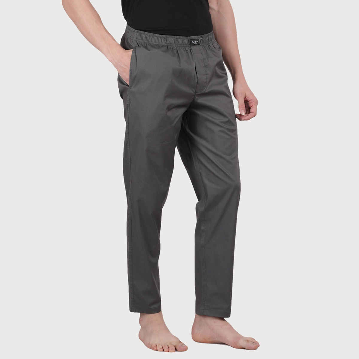 Pepe Jeans Mens Grey Cotton Solid Sleep wear - Pack of 1 (M) Comfort Fit, Soft Fabric, Breathable