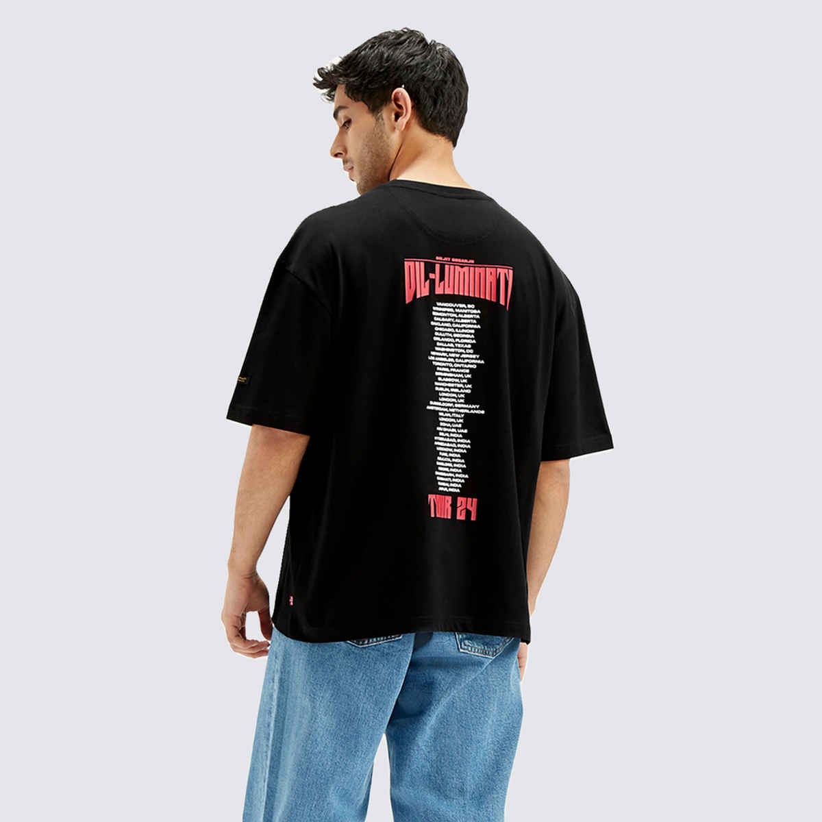 Levi's Men's X Diljit Unisex Graphic Print Loose Fit T-shirt | Black - M