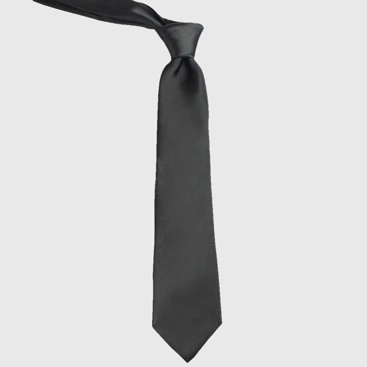 Peluche Men's Solid Polyester Necktie Set | Black - Free Size