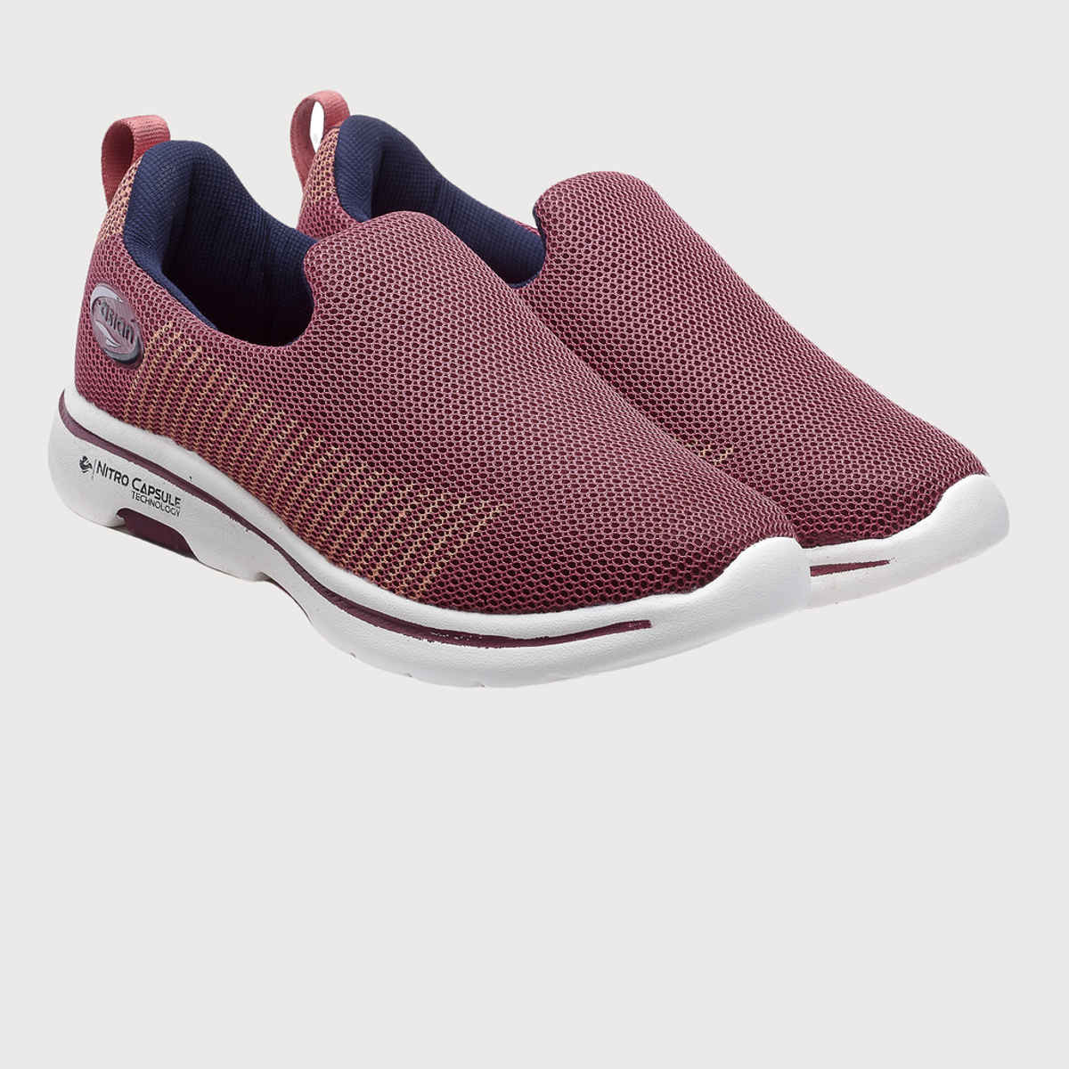 Asian Women s Firefly-111 Mauve Navy Slipon Shoes | UK-8