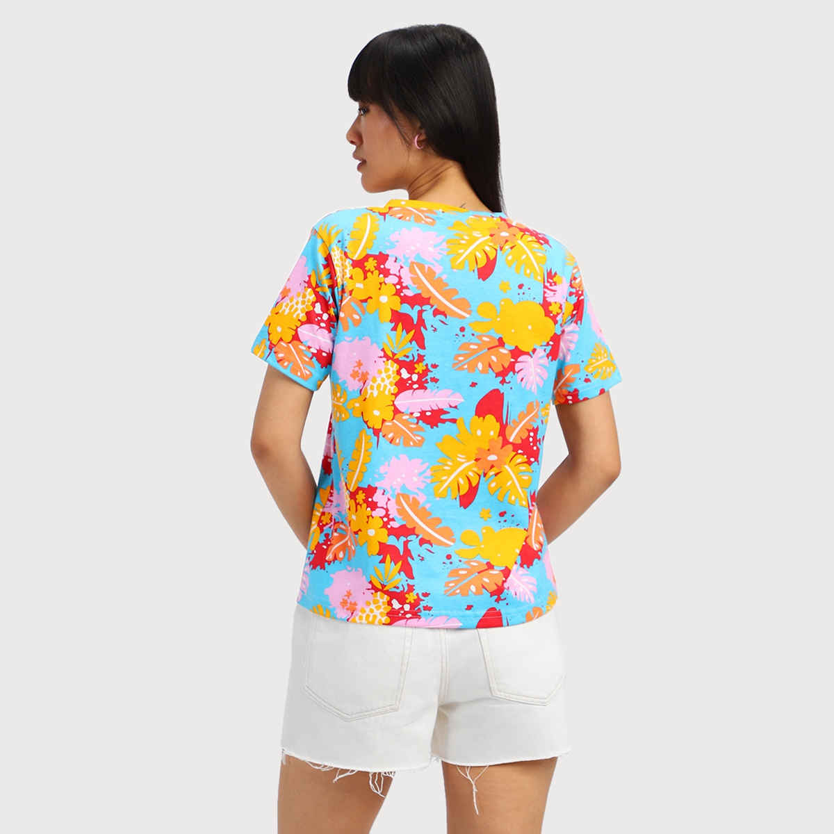 Juneberry Women T-shirt - Multi Color | All Over Print, Regular Fit | XL