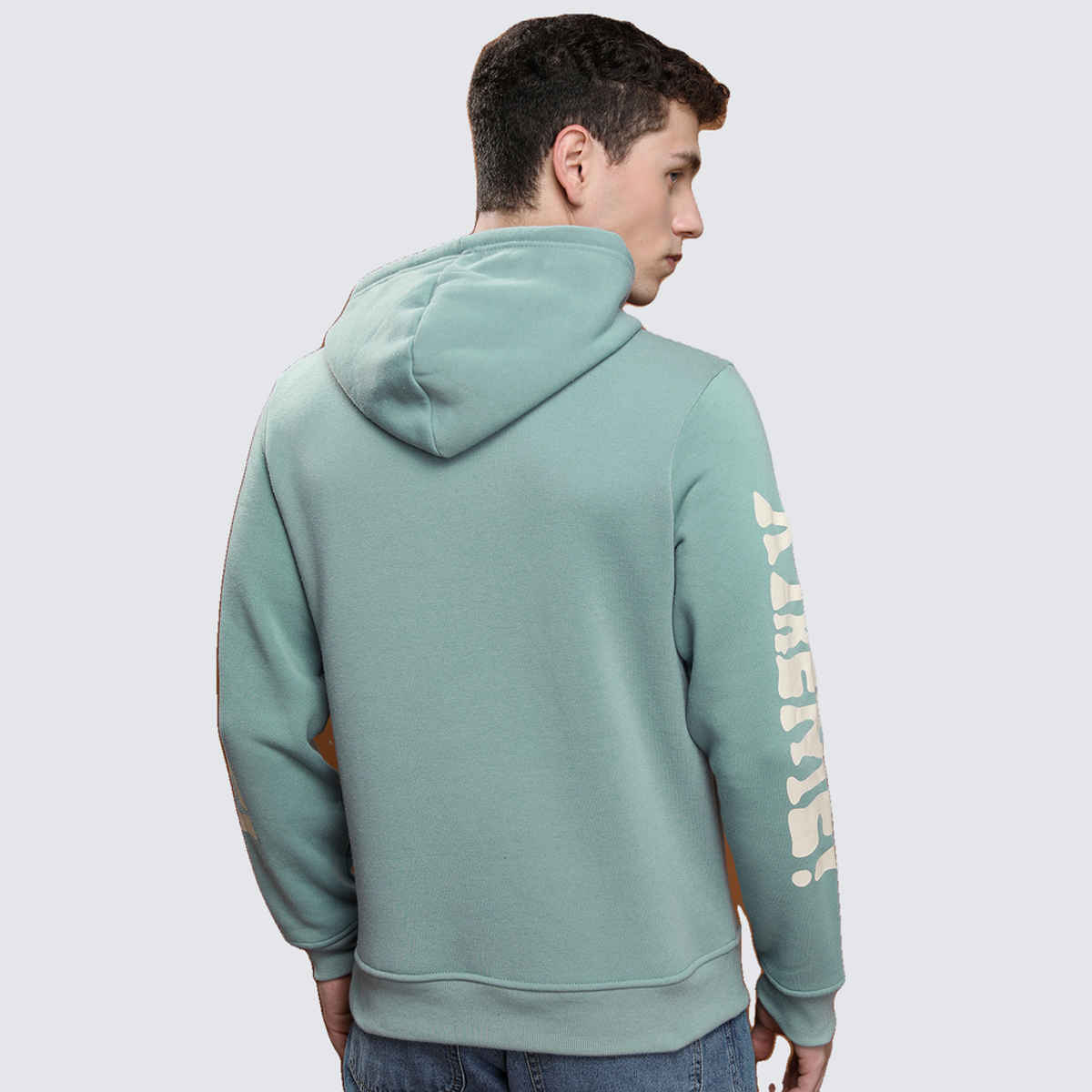 HIGHLANDER Men's Graphic Printed Hooded Sweatshirt | Blue - M