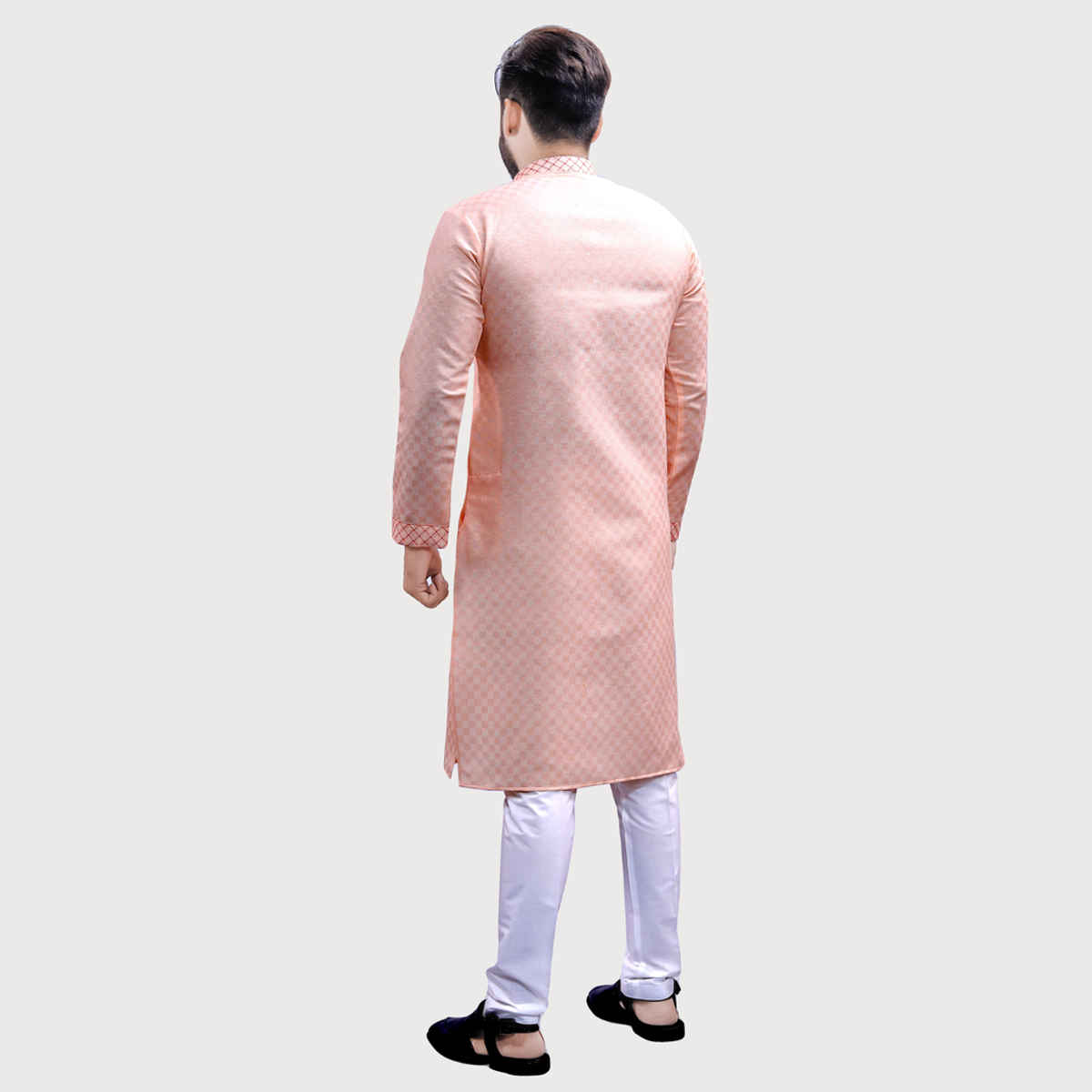 Tibra Collection Men Straight Kurta - Beige | Designer | Cotton Blend | XL