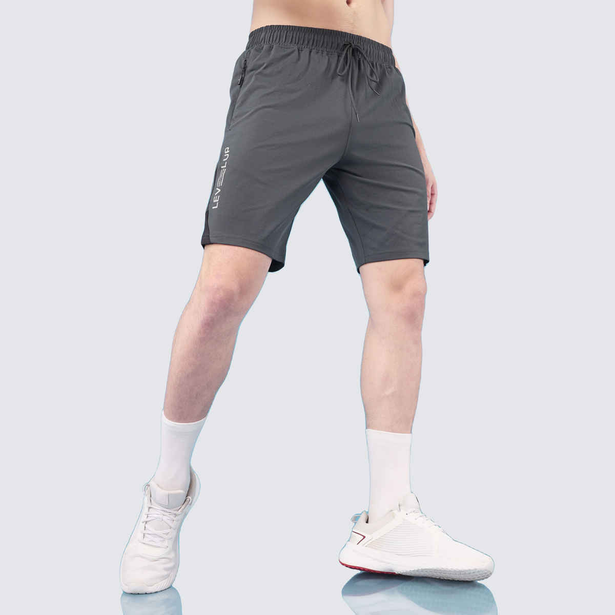 Technosport Men Poly Solid Slim Fit Sports Shorts with ELASTO LITE | Black | L