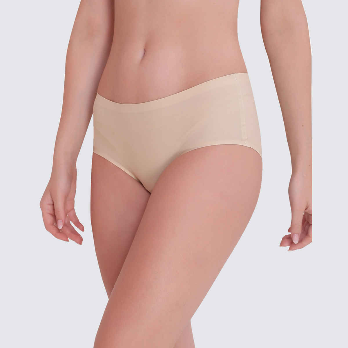 Plumbury Women s Seamless Hipster Panty | Pack Of 2 | Black-Beige - XL