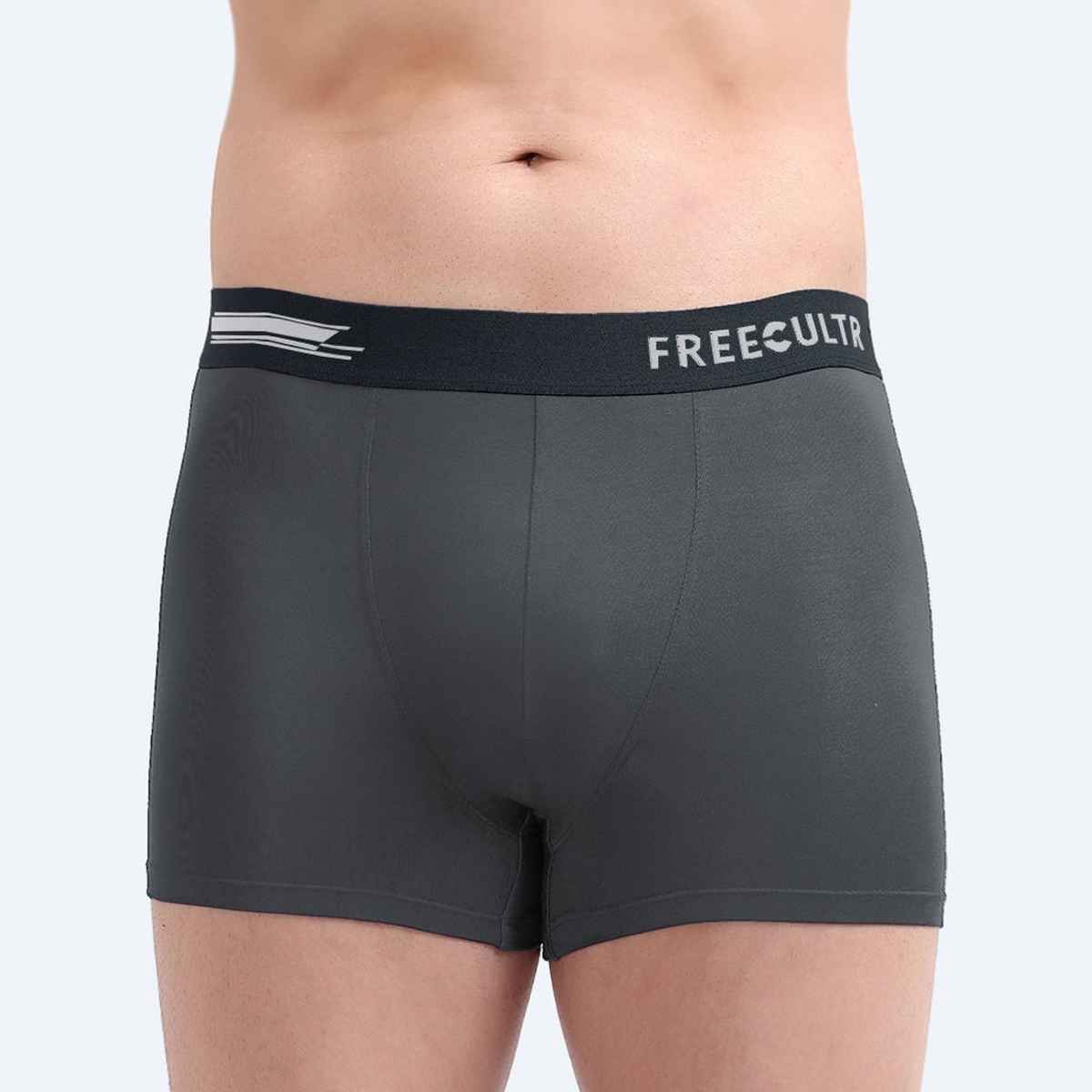 Freecultr Men's Underwear Micromodal Airsoft Trunk - Pack of 1 Ash Grey - M