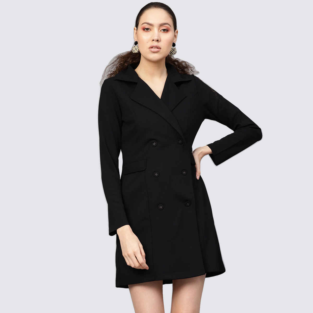 SASSAFRAS Women's Blazer Dress | Black - L